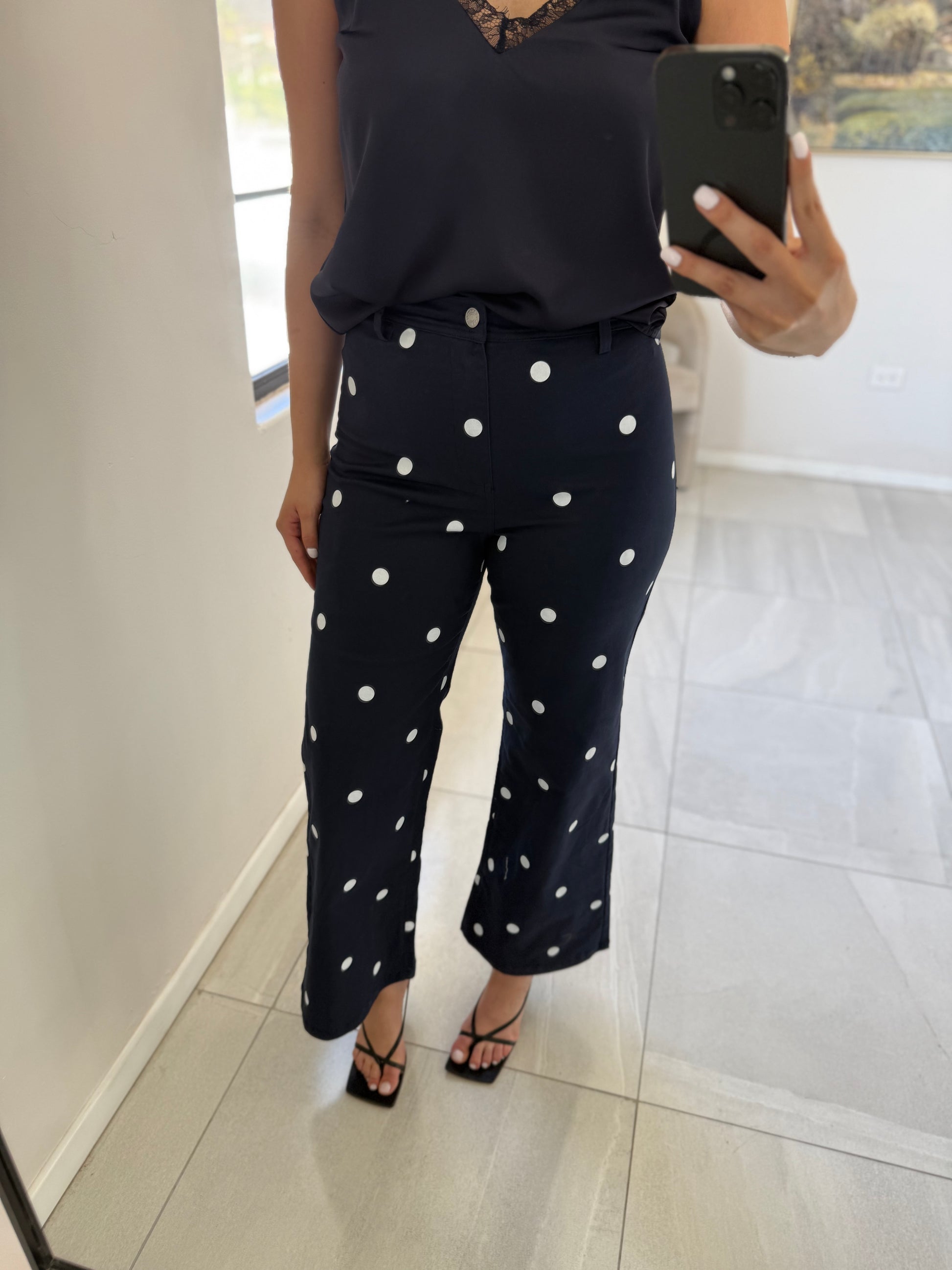 Navy Polka Dot Jean