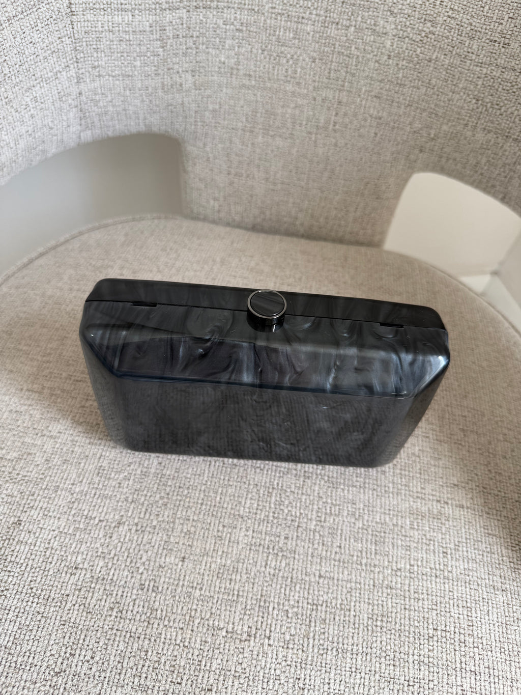 Marble Clutch Black Square