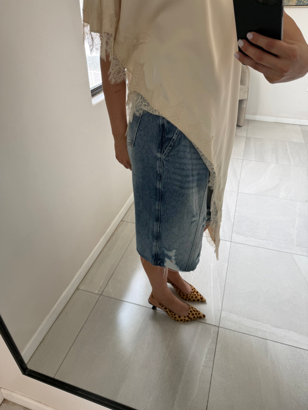 Long Denim Bermudas