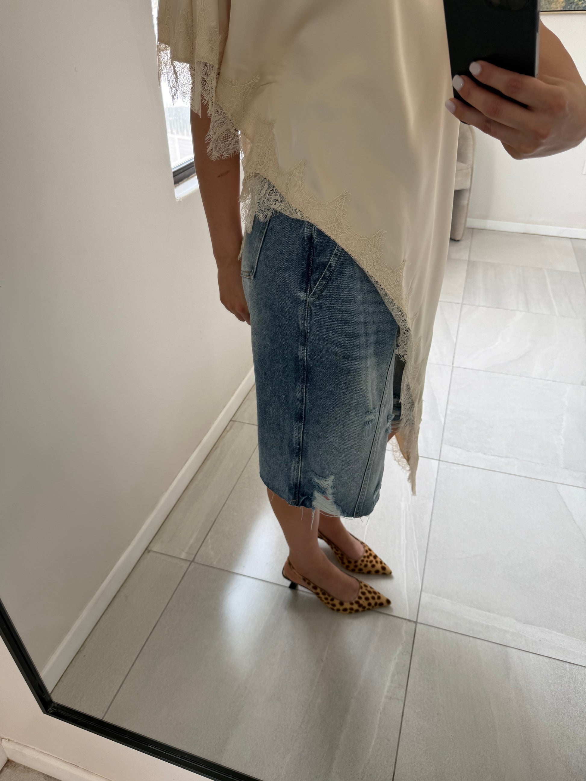Long Denim Bermudas
