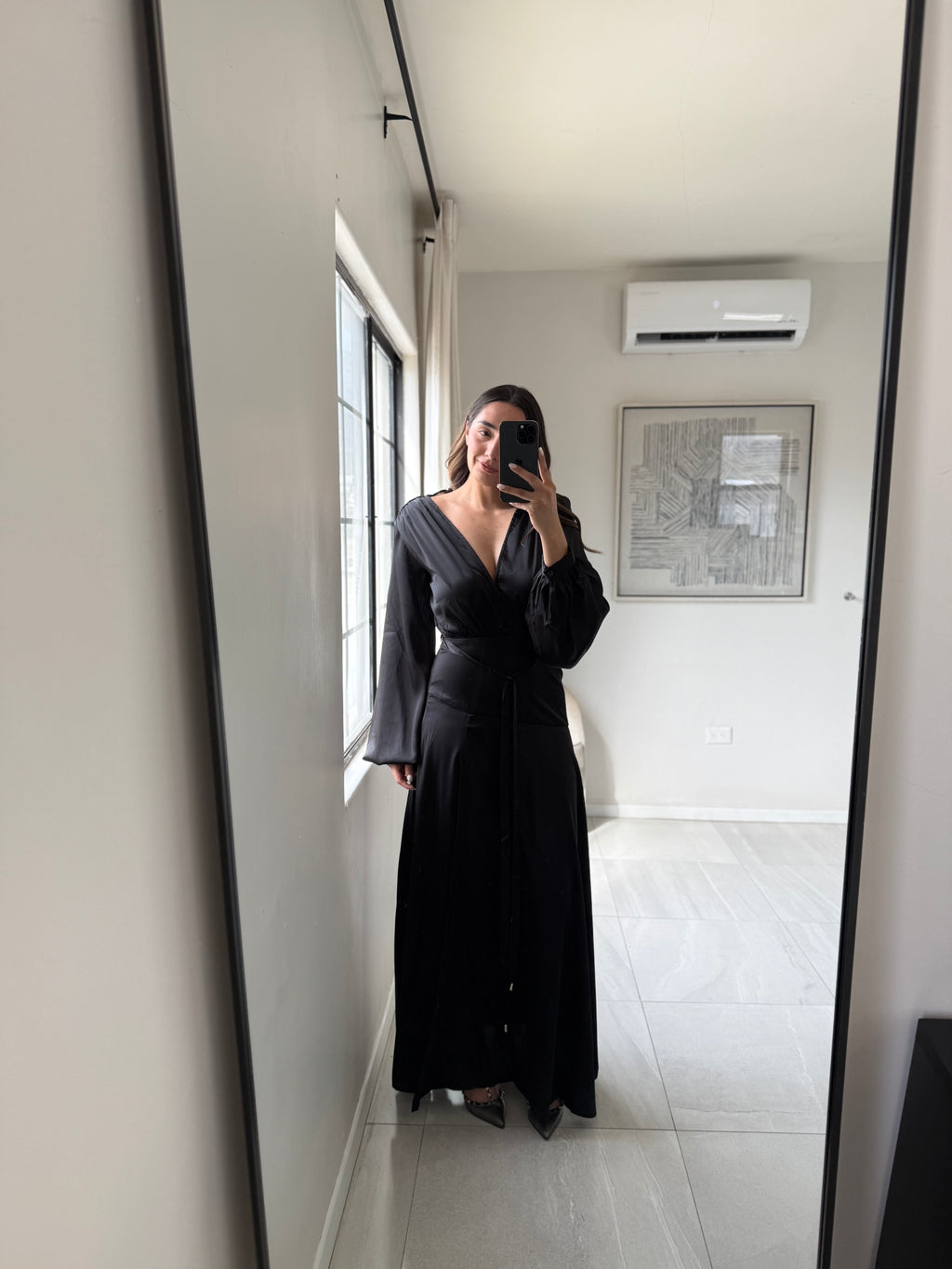 Black Maxi Satin Dress