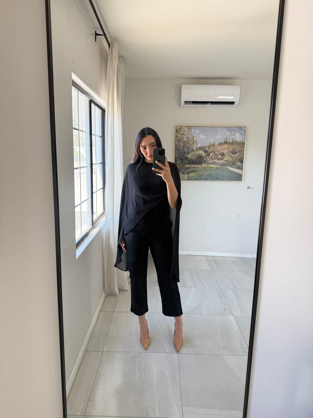 Black Soft Woven Cape