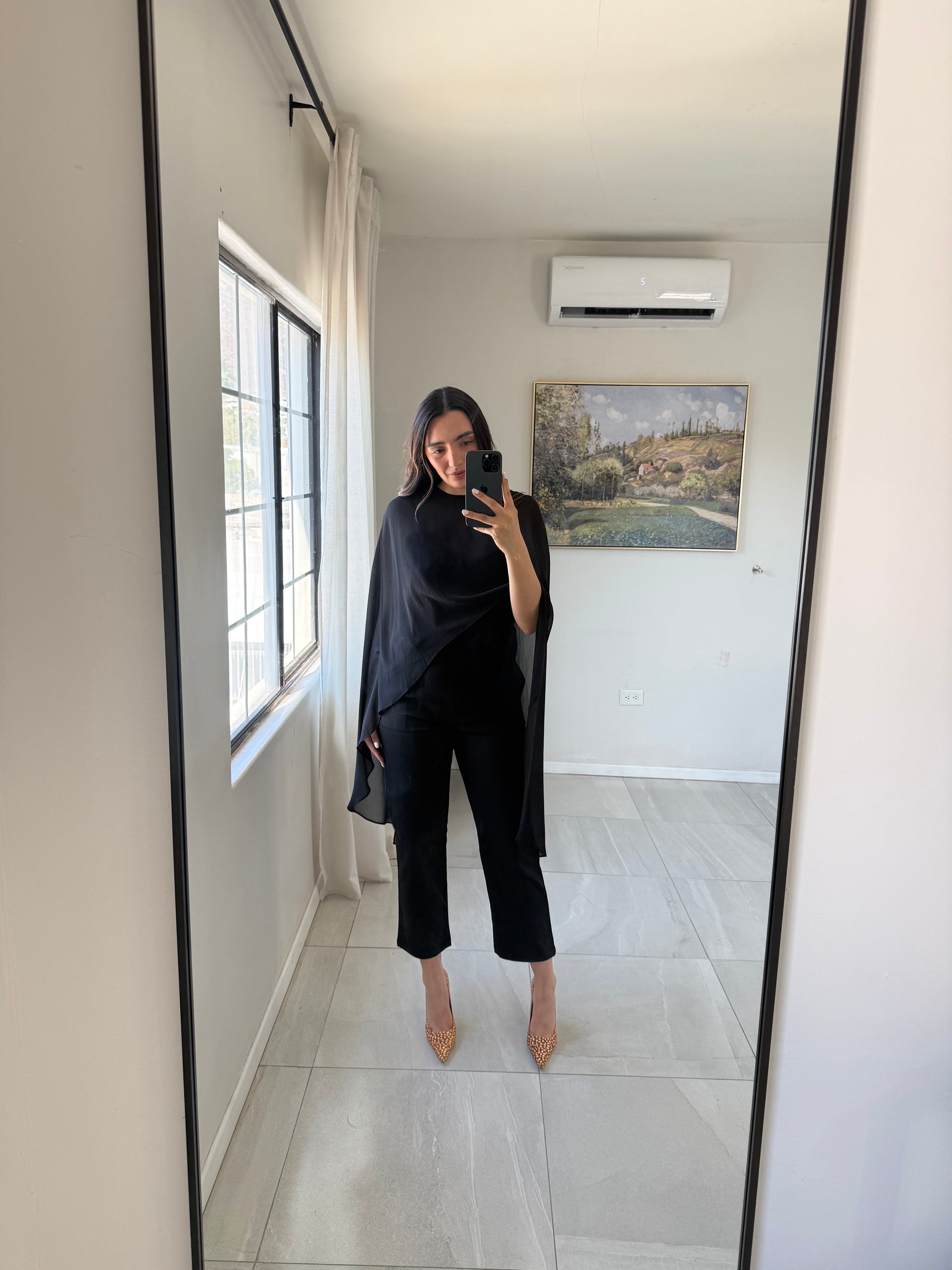 Black Soft Woven Cape