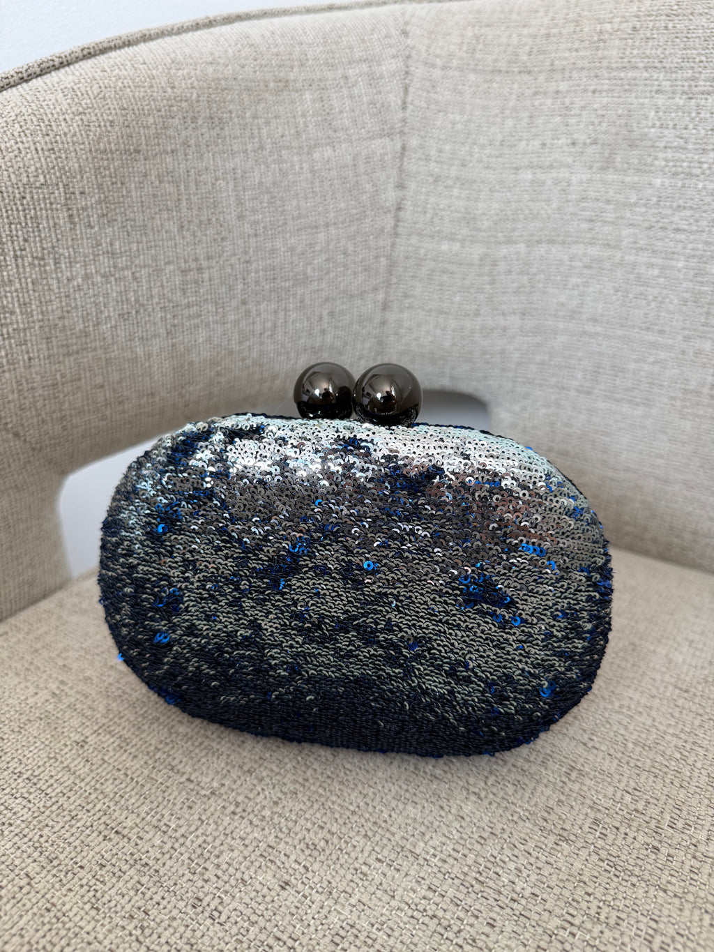Leona Sequins Clutch Midnight Blue