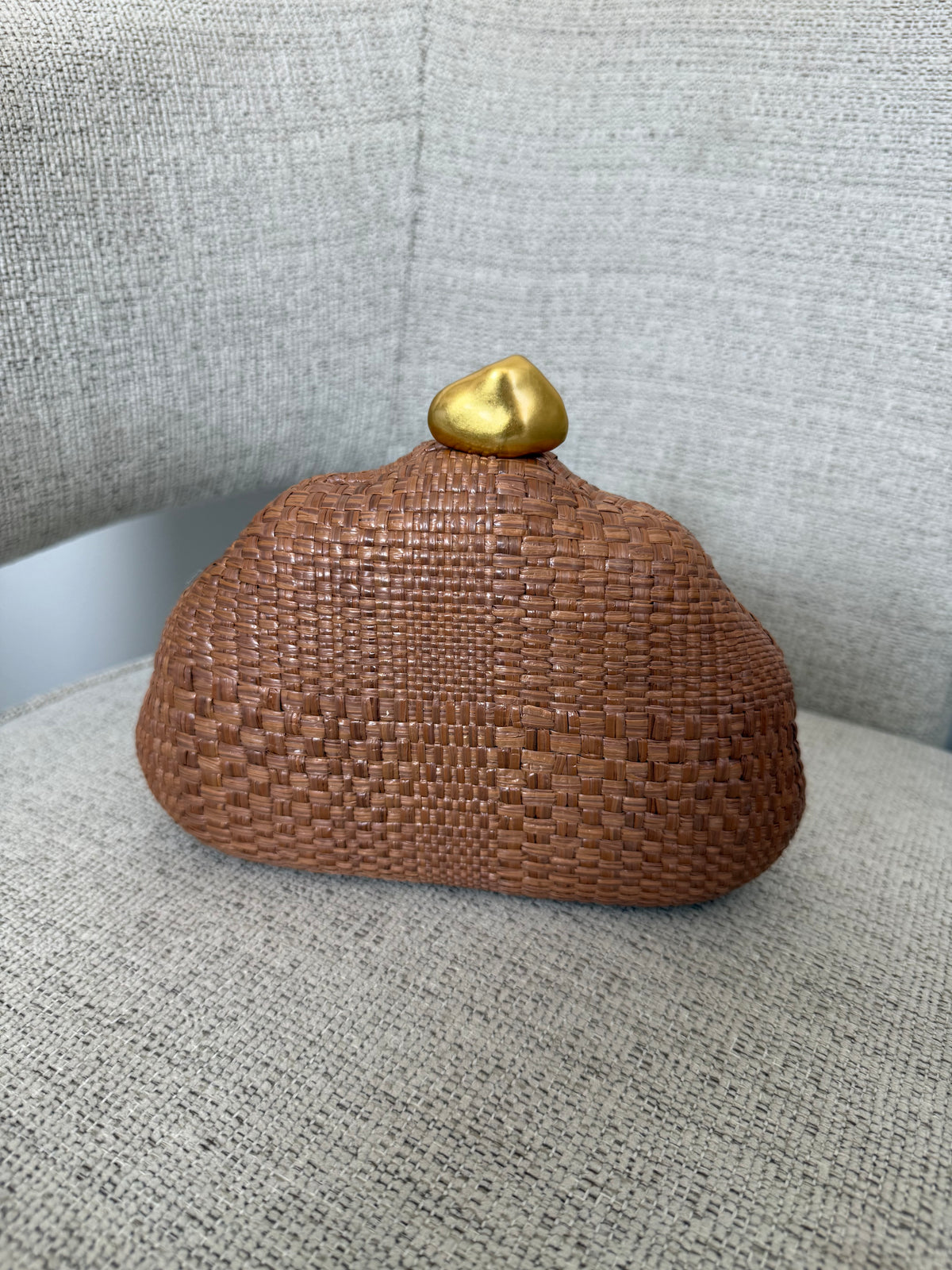 Blanca Straw Clutch Brown