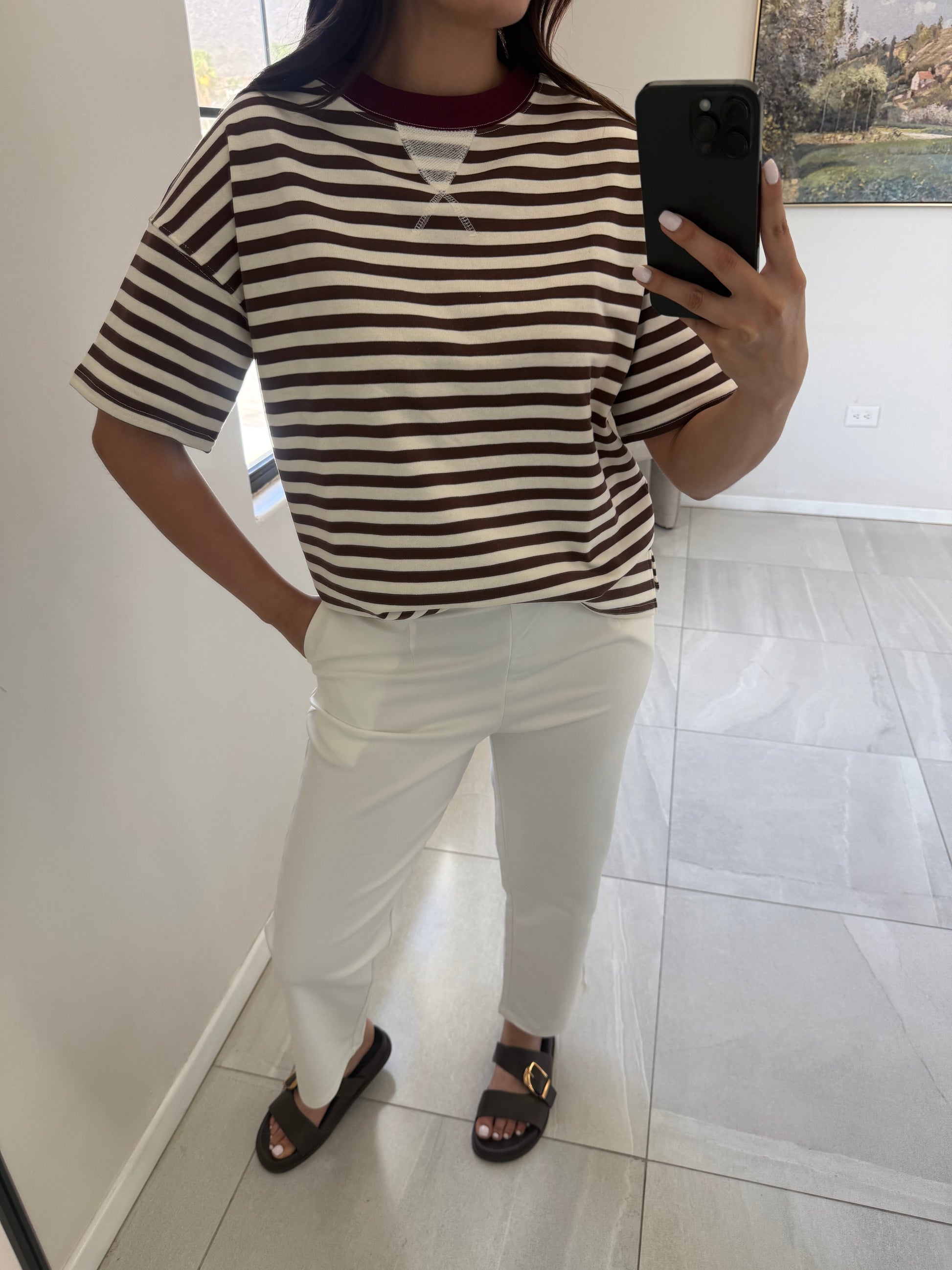 Off White Belted Pants