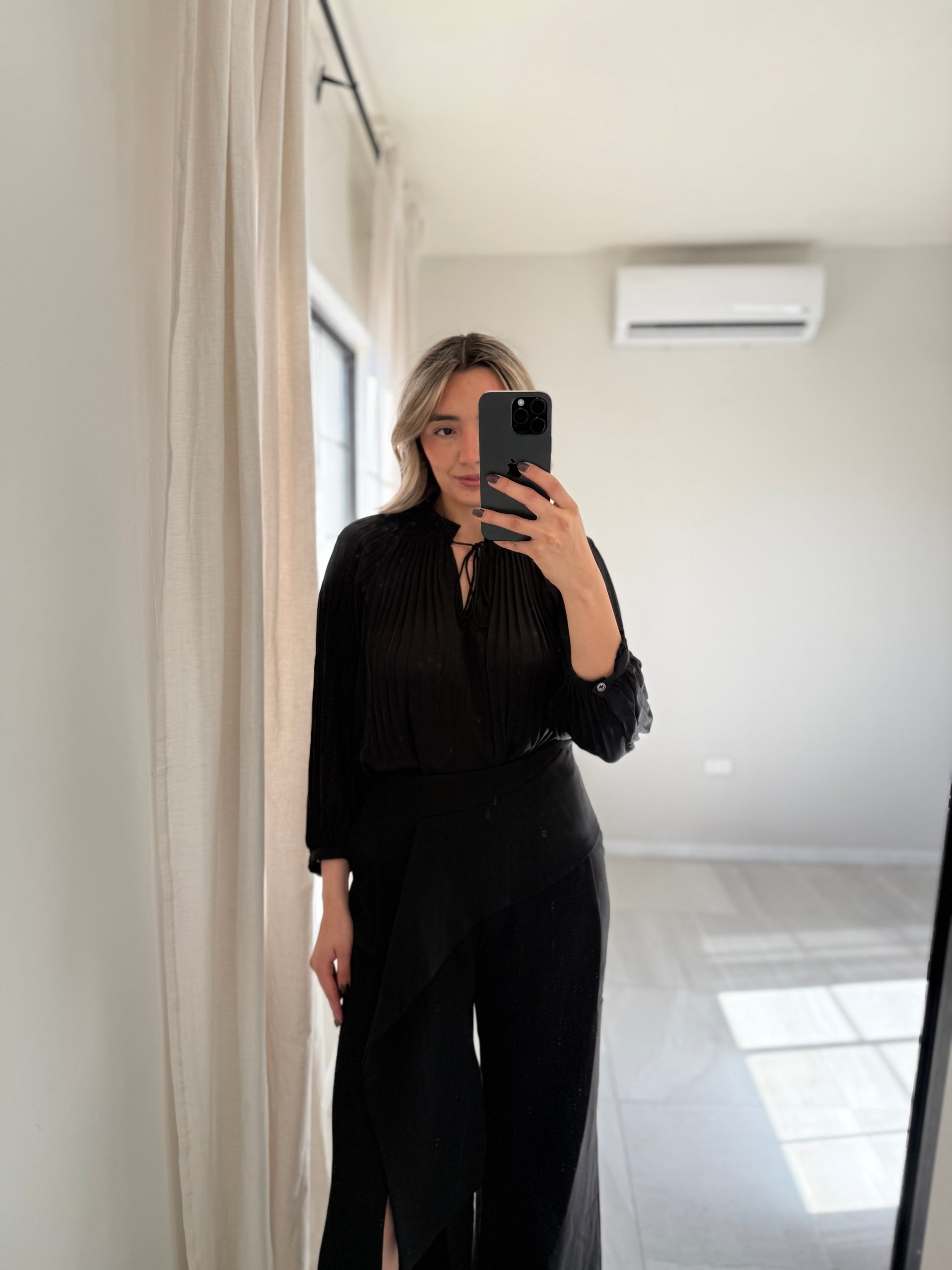 Black Yoke Blouse