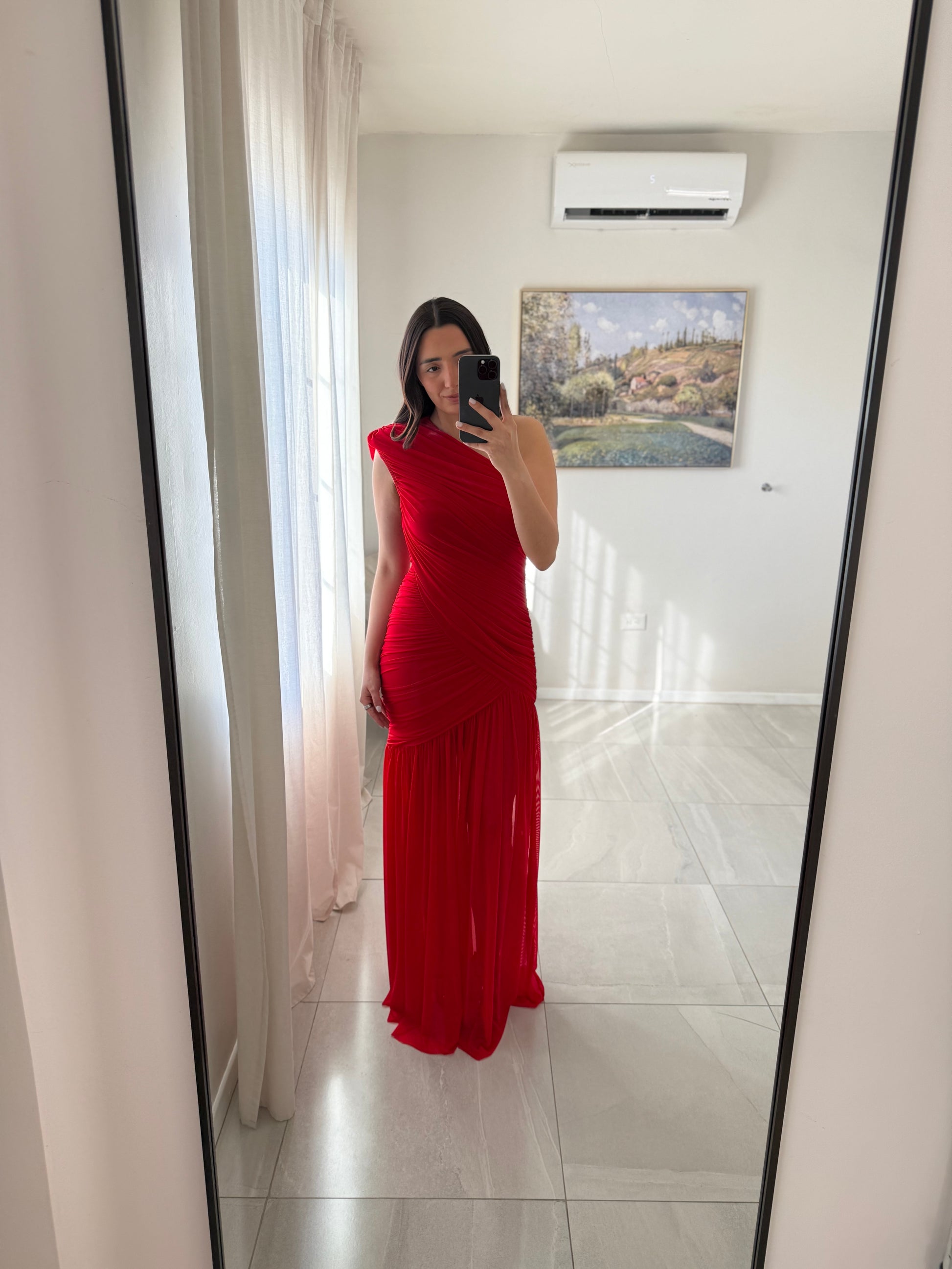 Red Wrap Maxi Dress