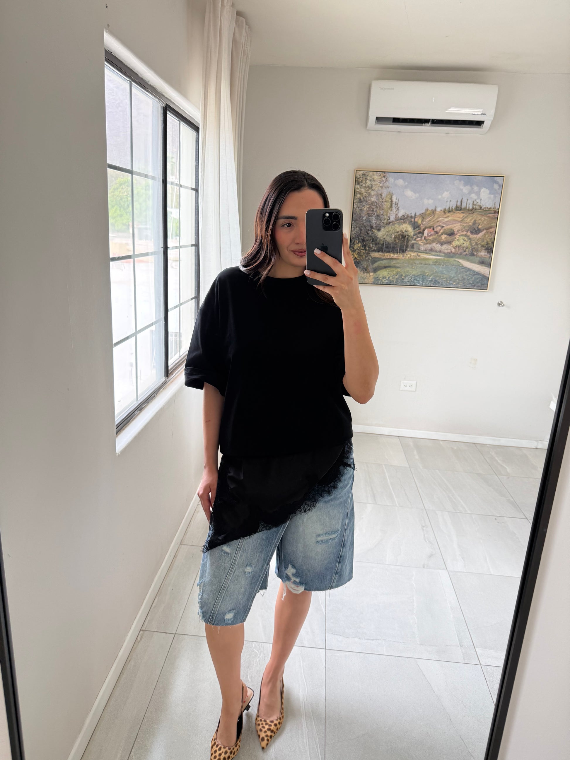 Black Basic Lace Top