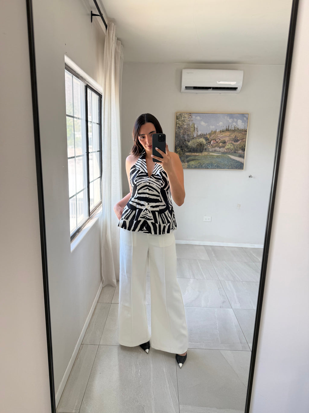 Black and White Zebra Top