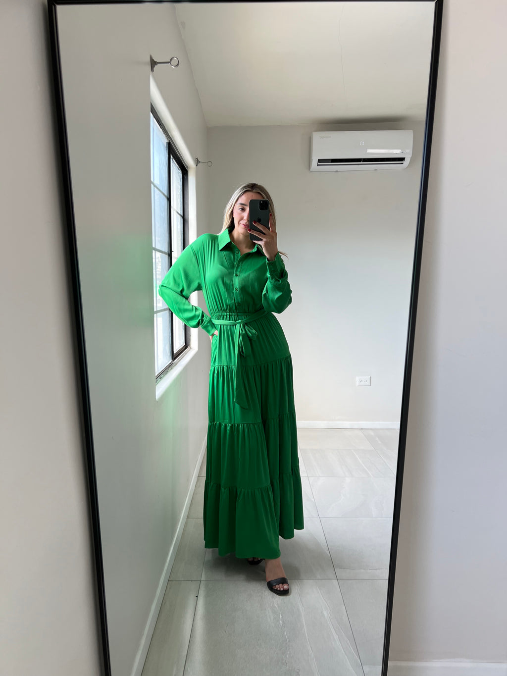 Vestido Satinado Verde