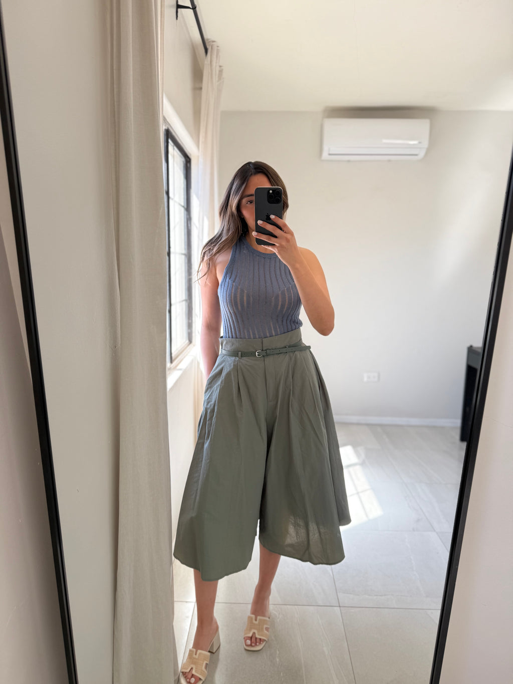 Woven Olive Gray Bermudas