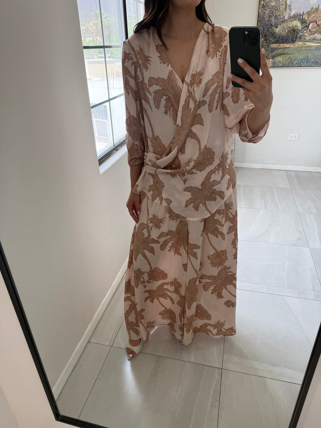 Camel Satin Print Set