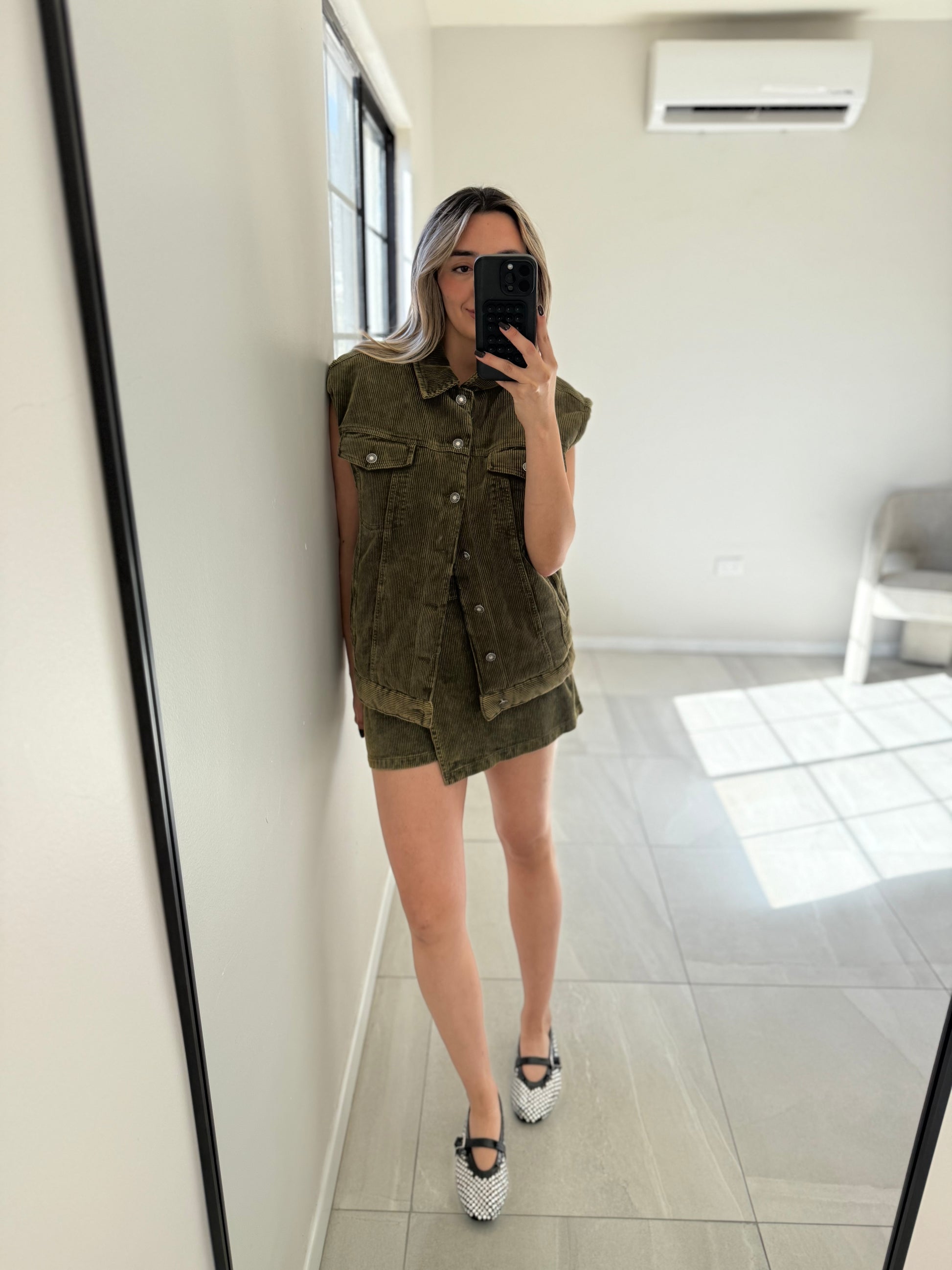 Corduroy Olive Set