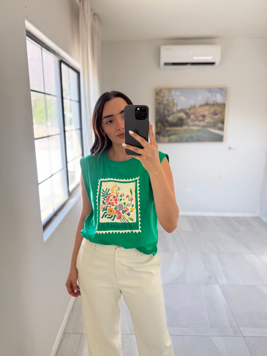 Flower Embroidered Top