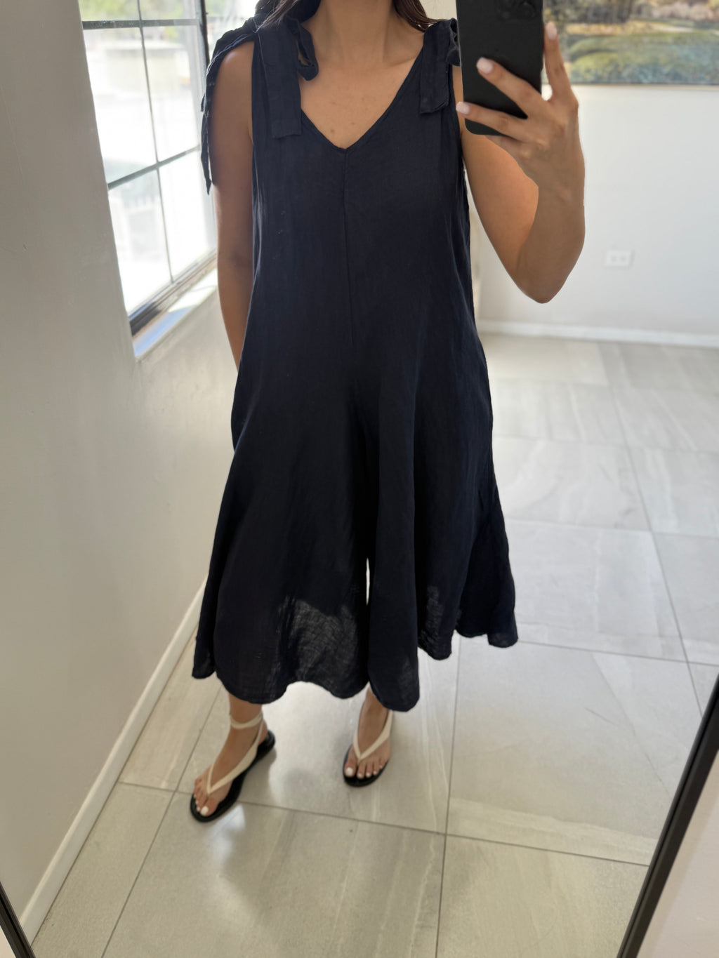 Jumpsuit Italian Linen Navy
