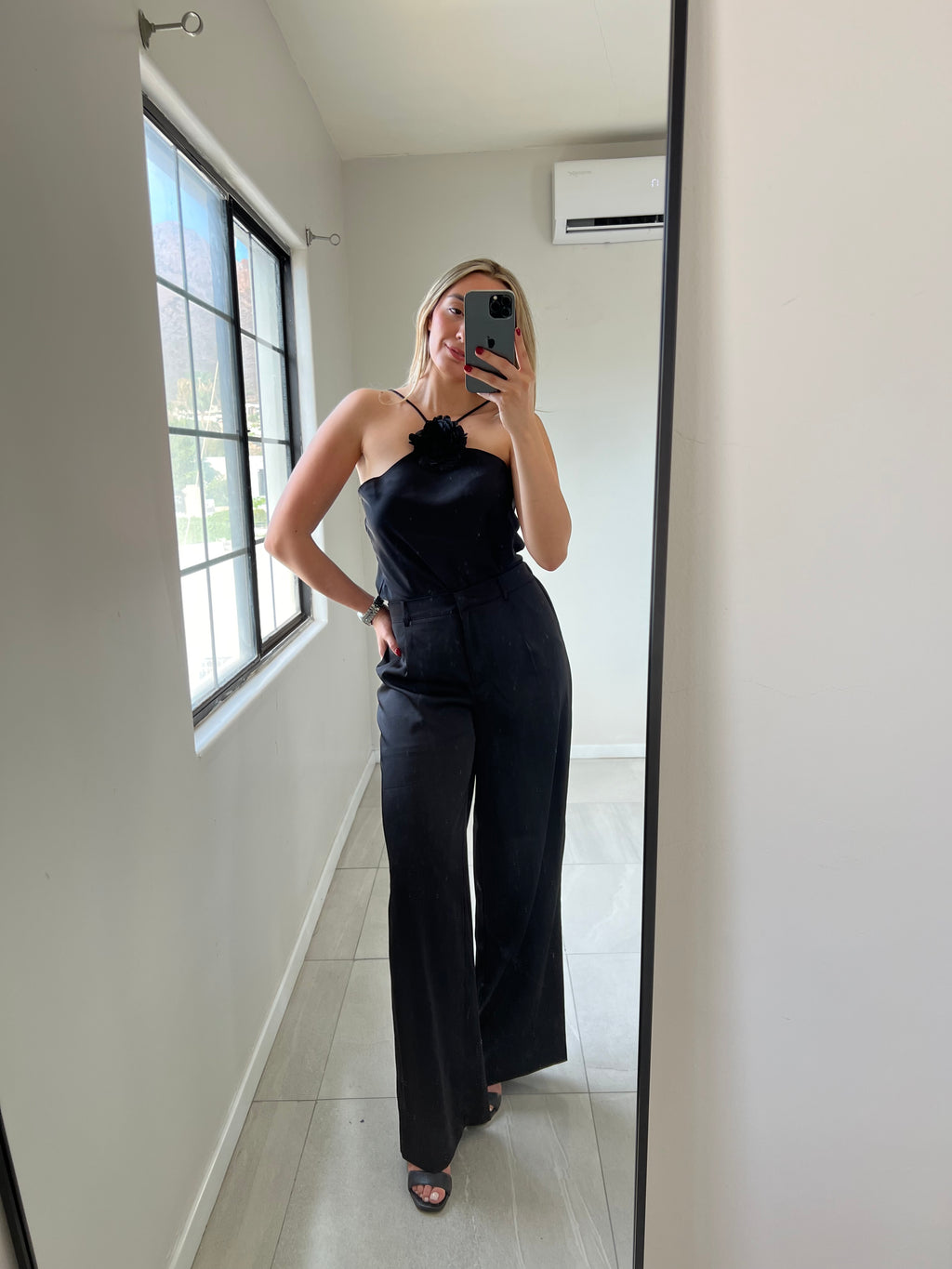 Set Rosa Satin Negro