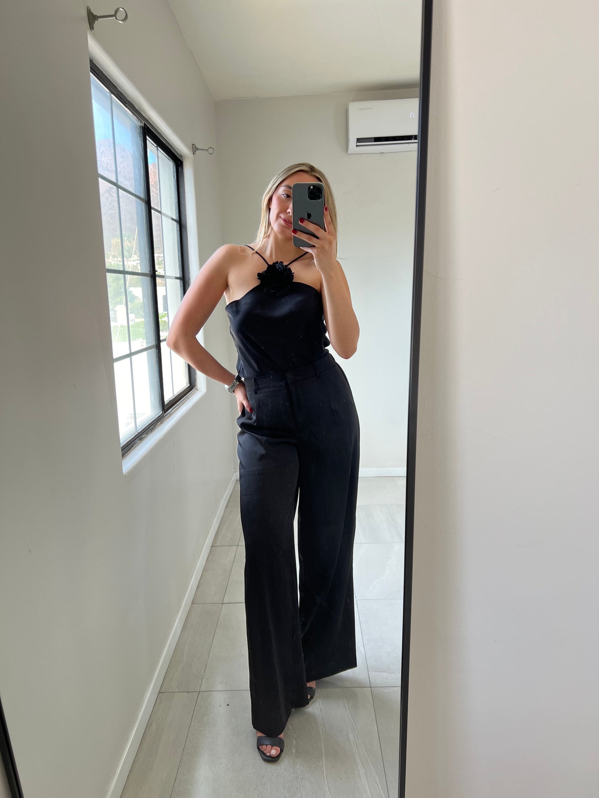 Set Rosa Satin Negro
