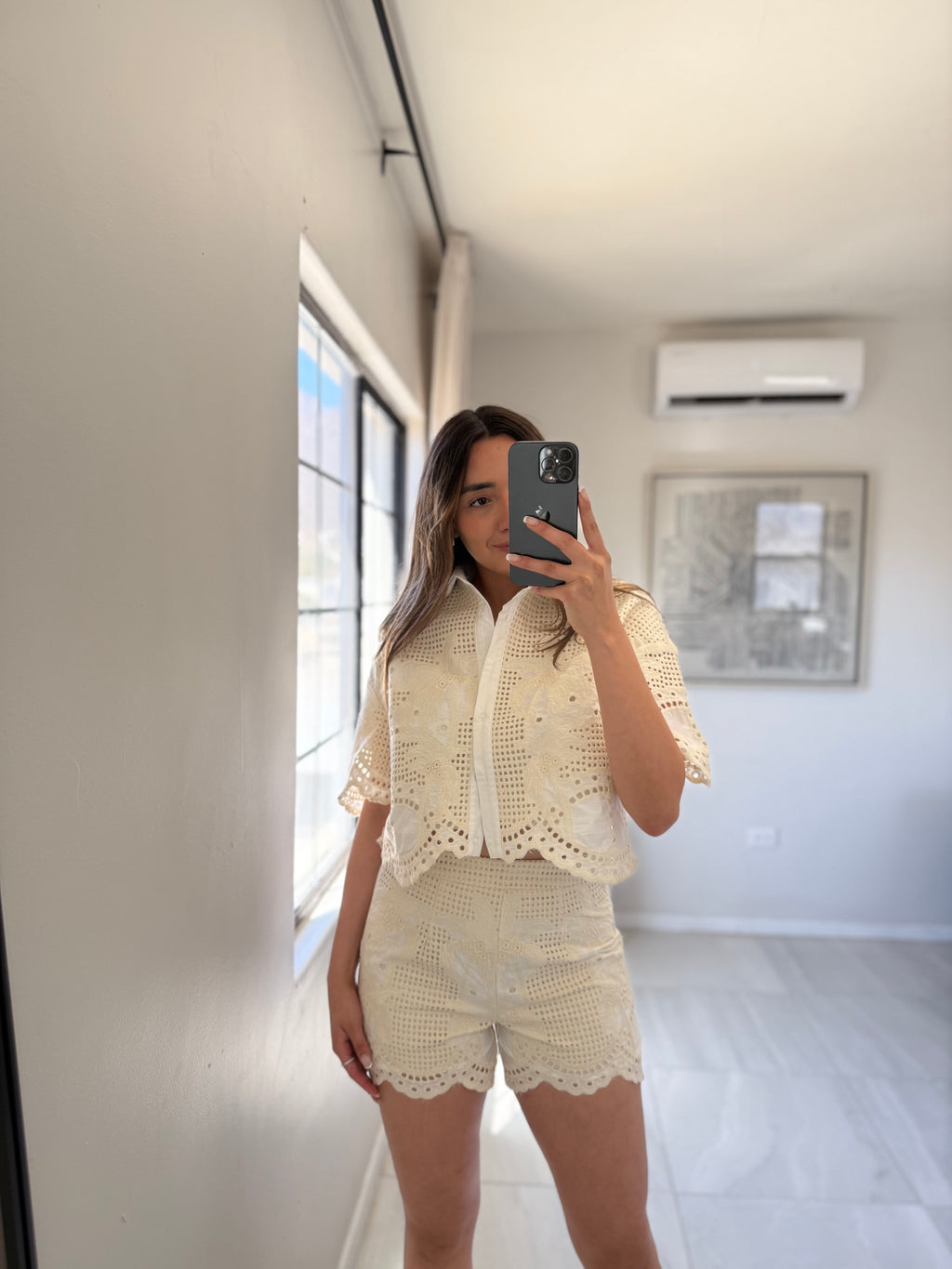 Ivory Lace Short Set