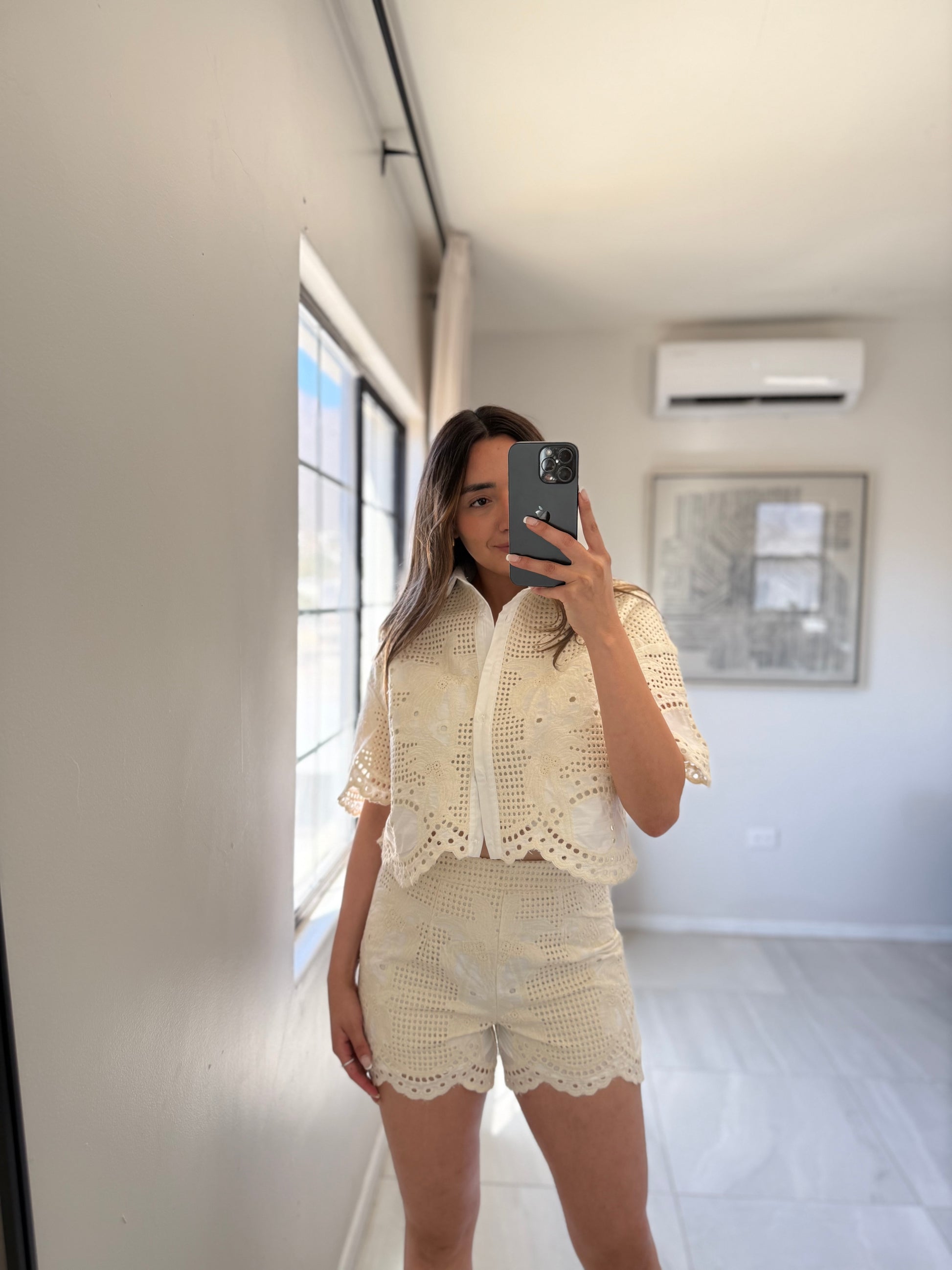 Ivory Lace Short Set