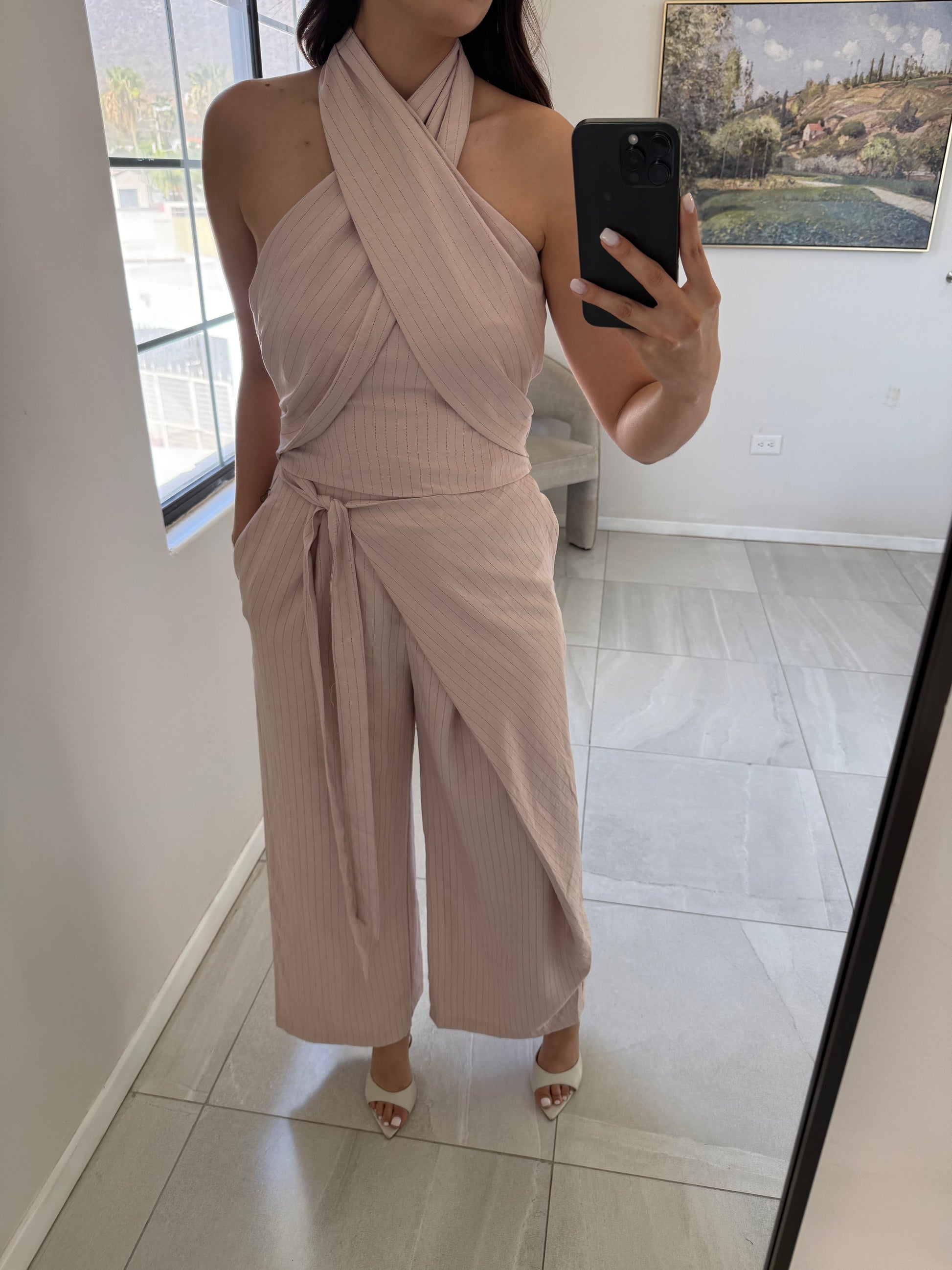 Dusty Pinstripes Pink Set