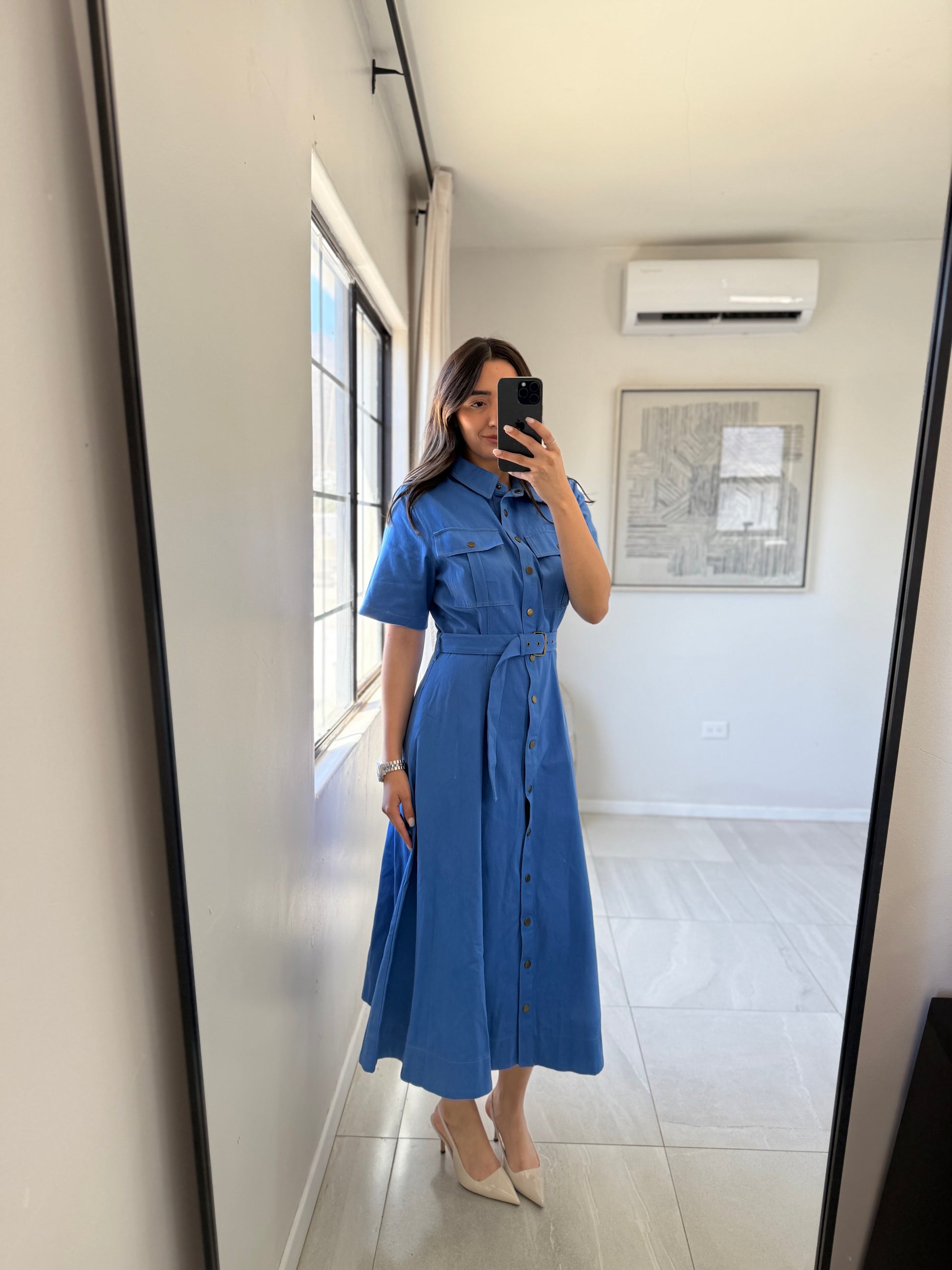 Blue Shirt Dress