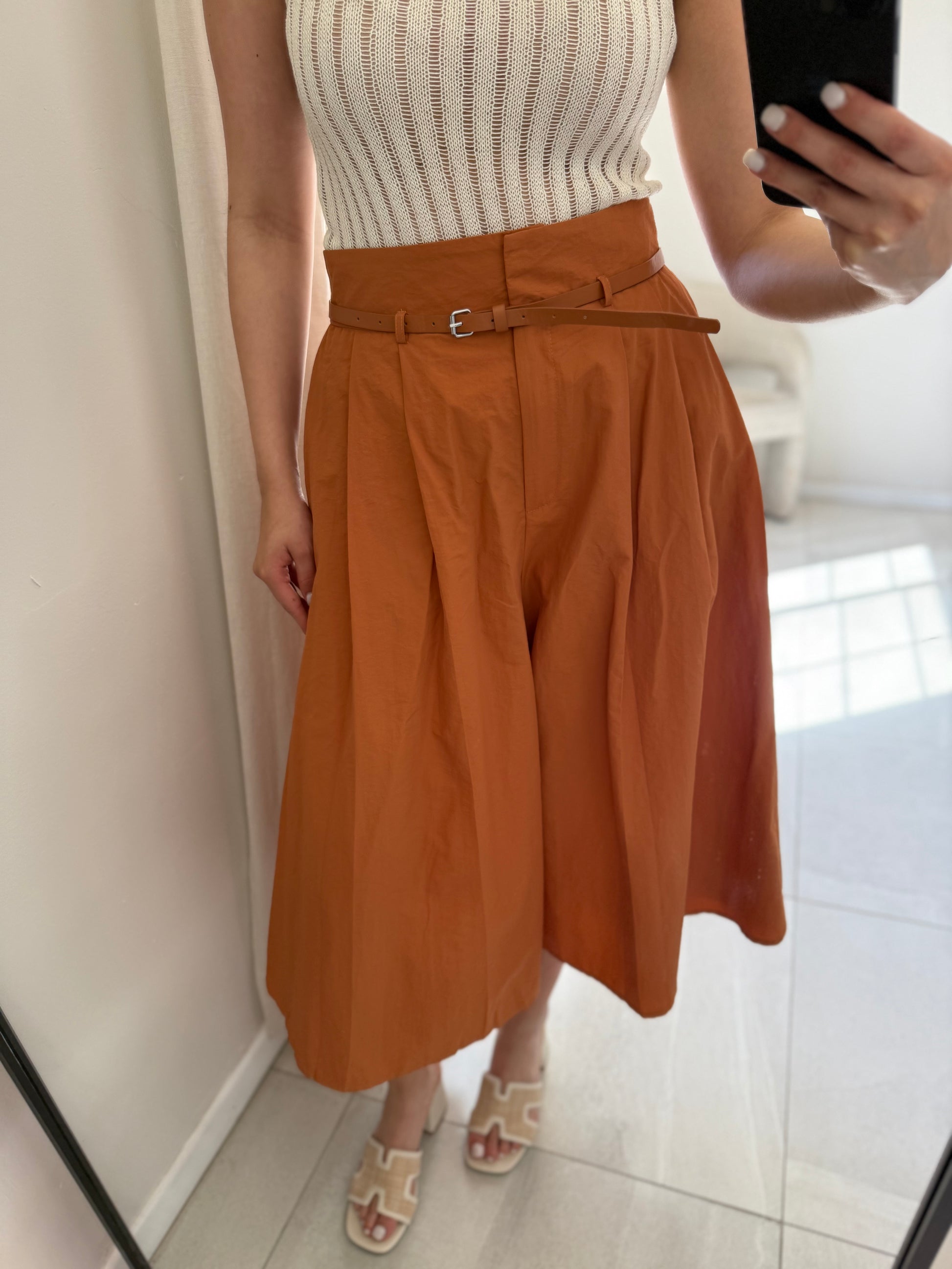 Woven Caramel Bermudas
