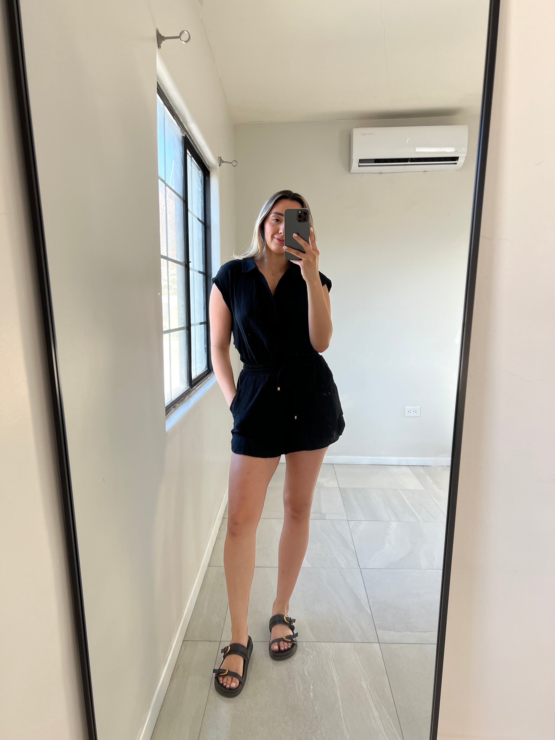 Cotton Black Romper