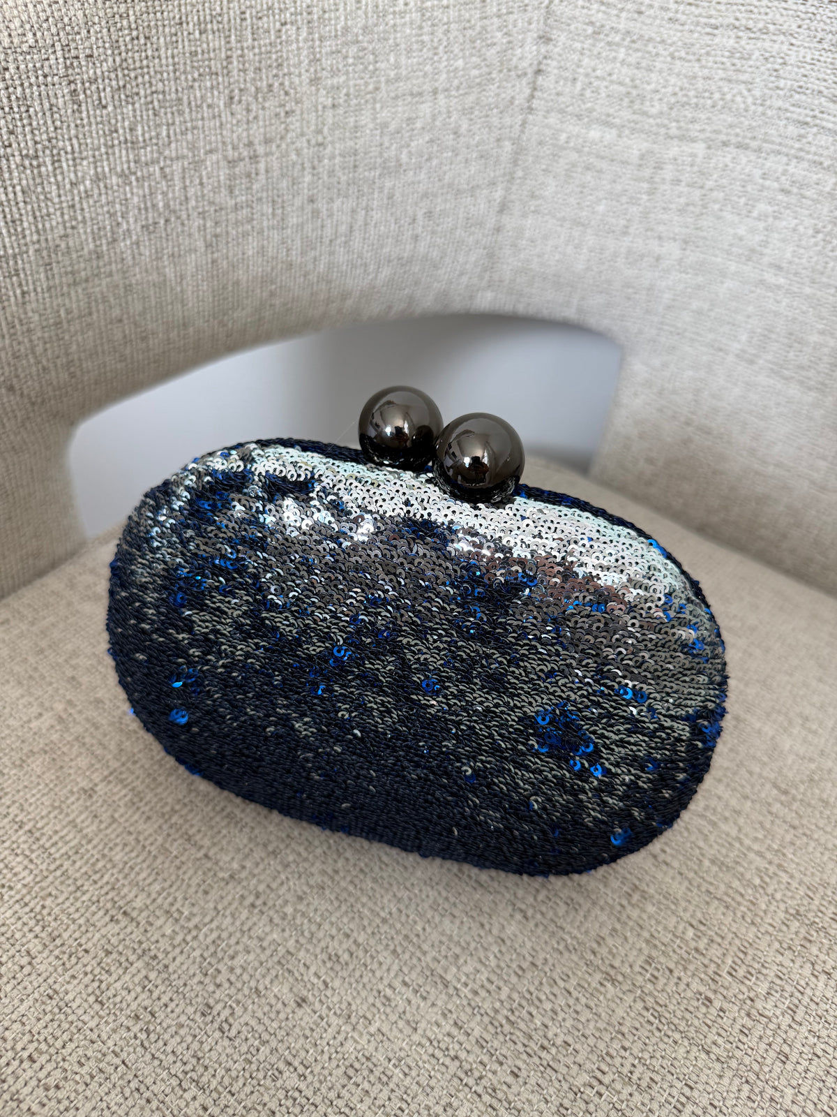 Leona Sequins Clutch Midnight Blue