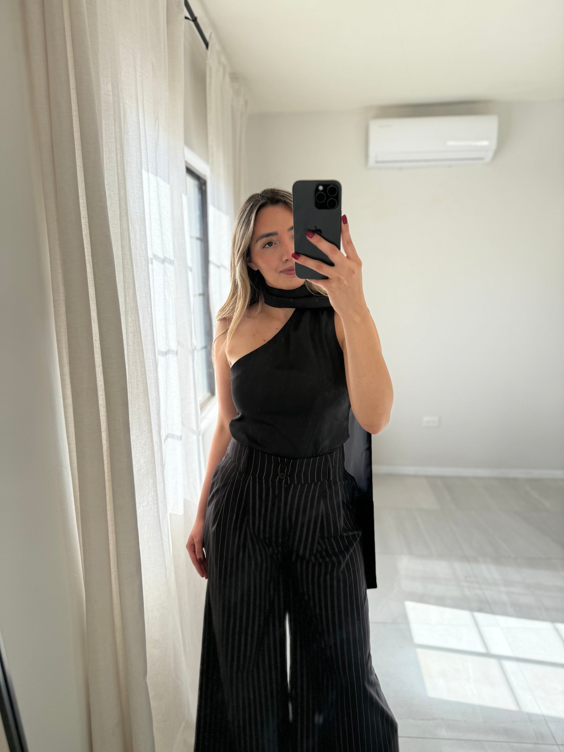 Black One Shoulder Tank