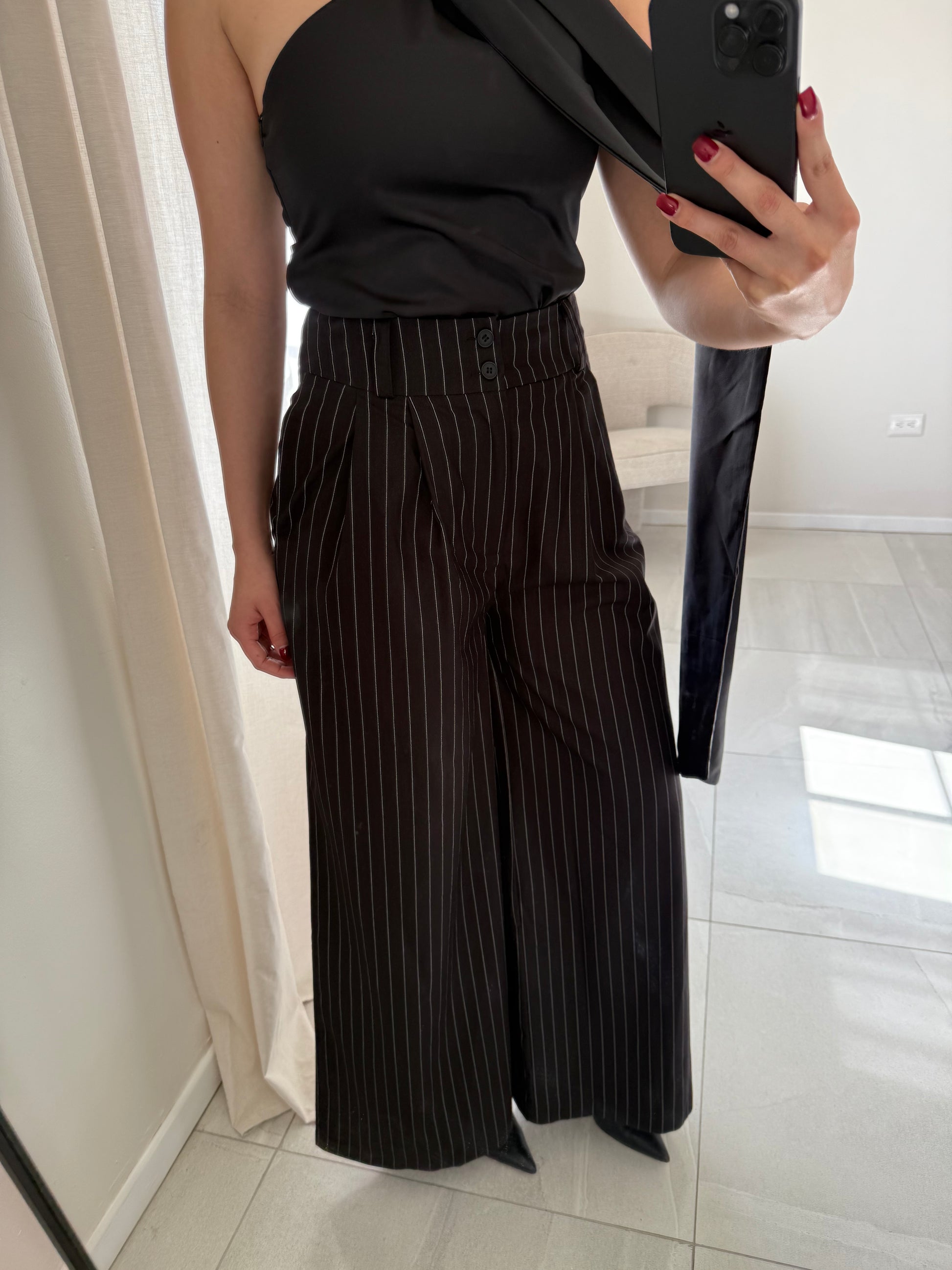 Black Striped Pants