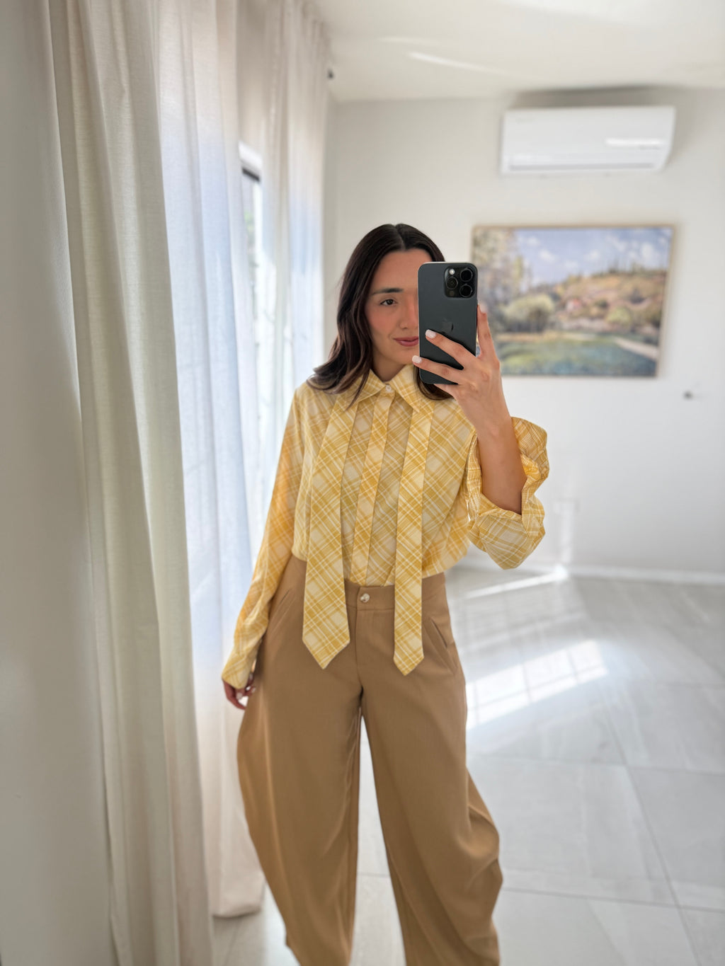 Yellow Tie Blouse