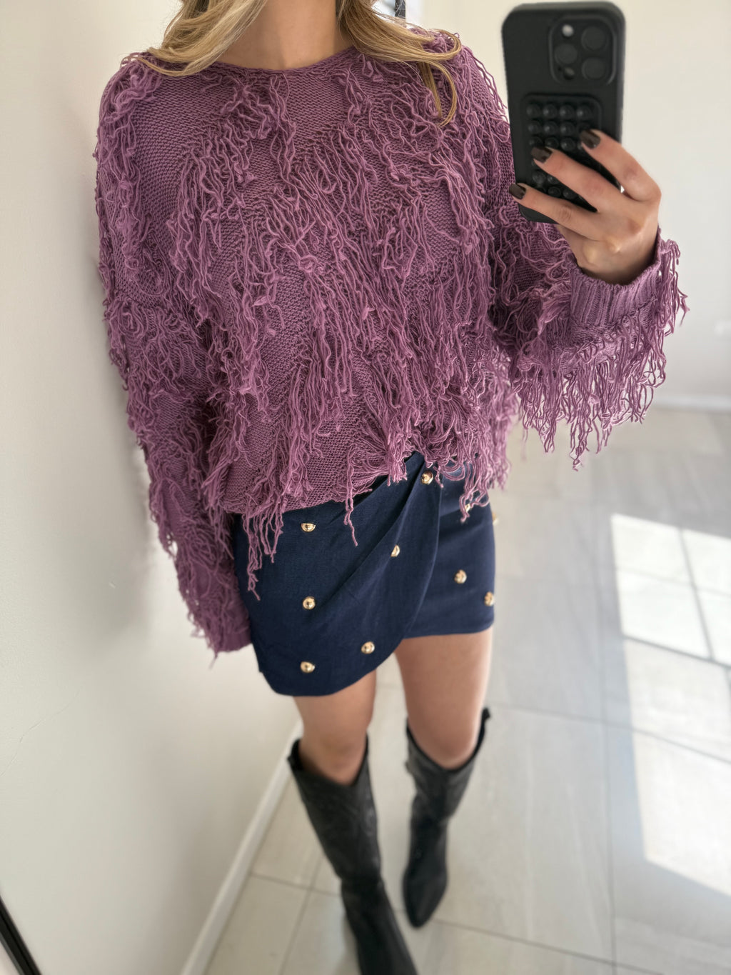 Purple Jersey V-Neck