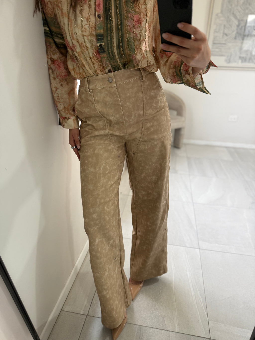 Leather Carpenter Pant