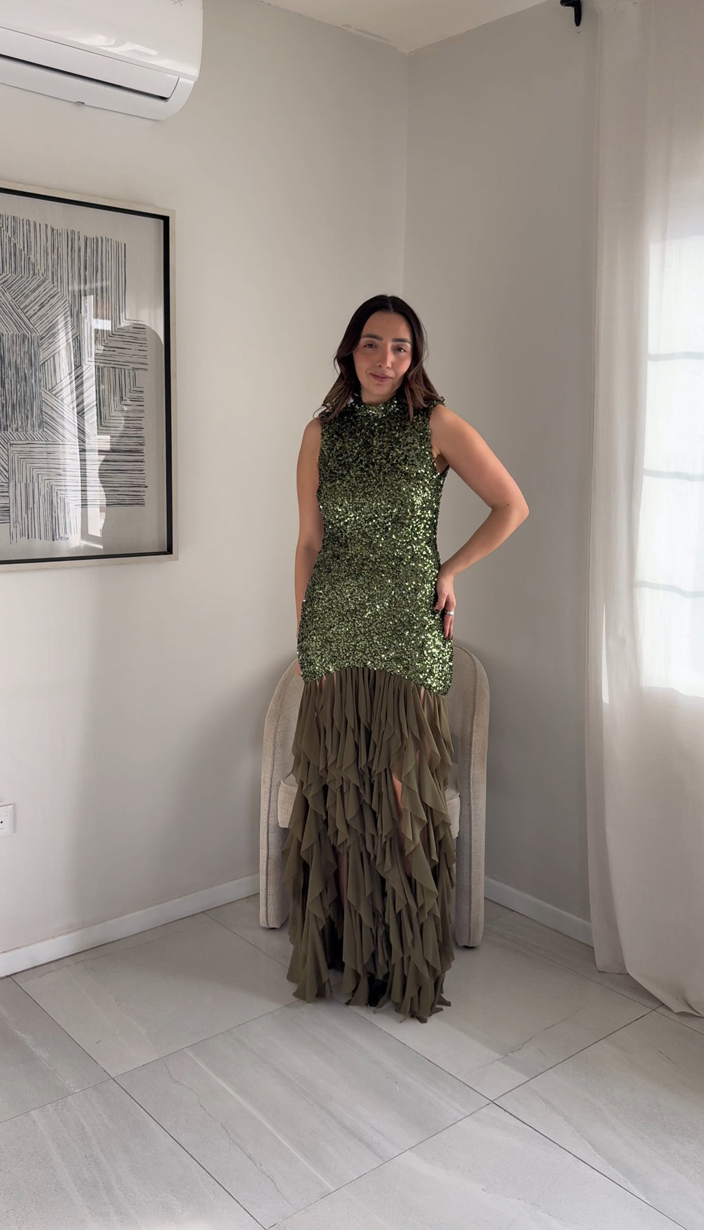 Vestido Olive Sequin Glow