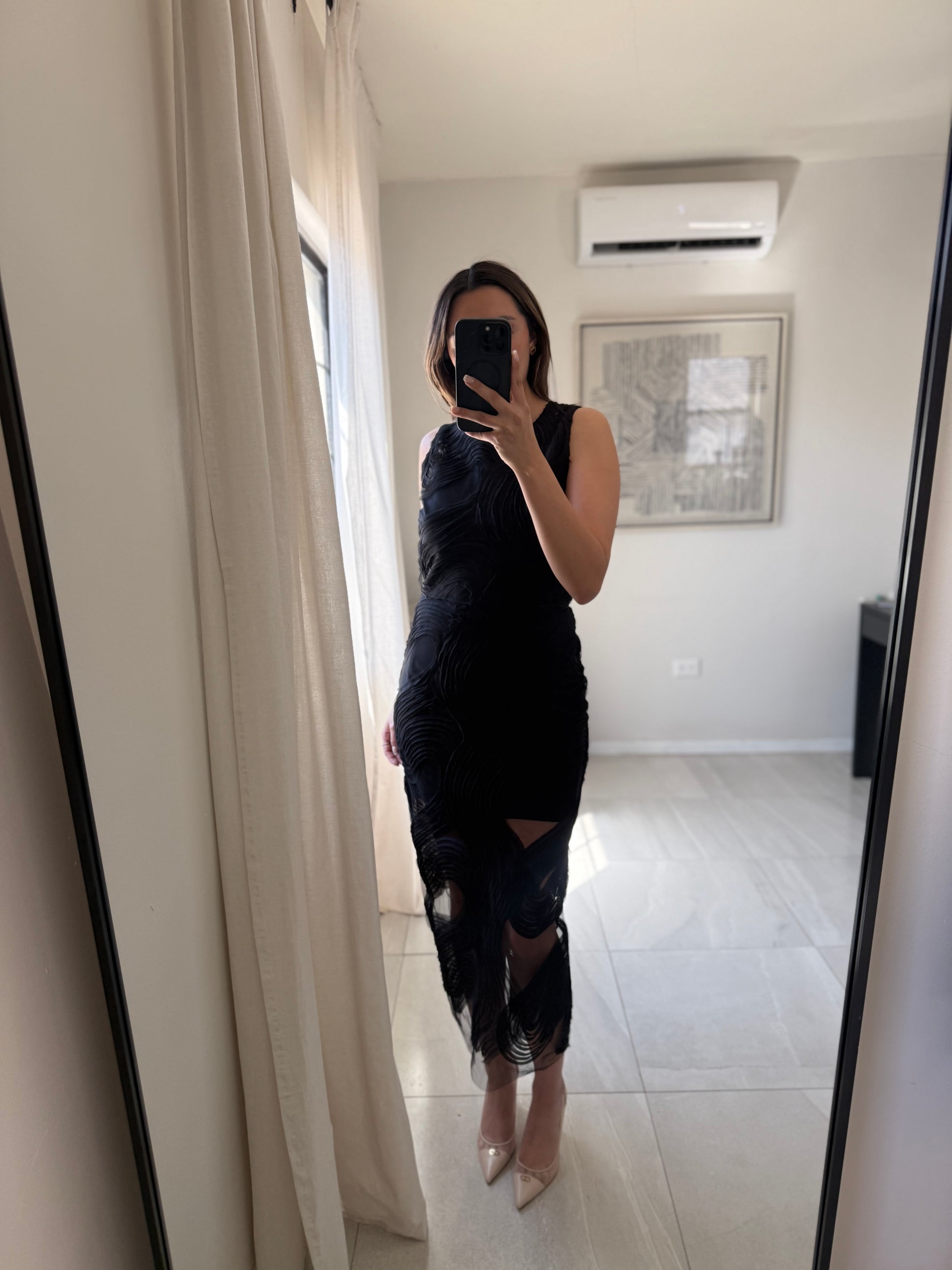 Black Top and Maxi Skirt Wave Set