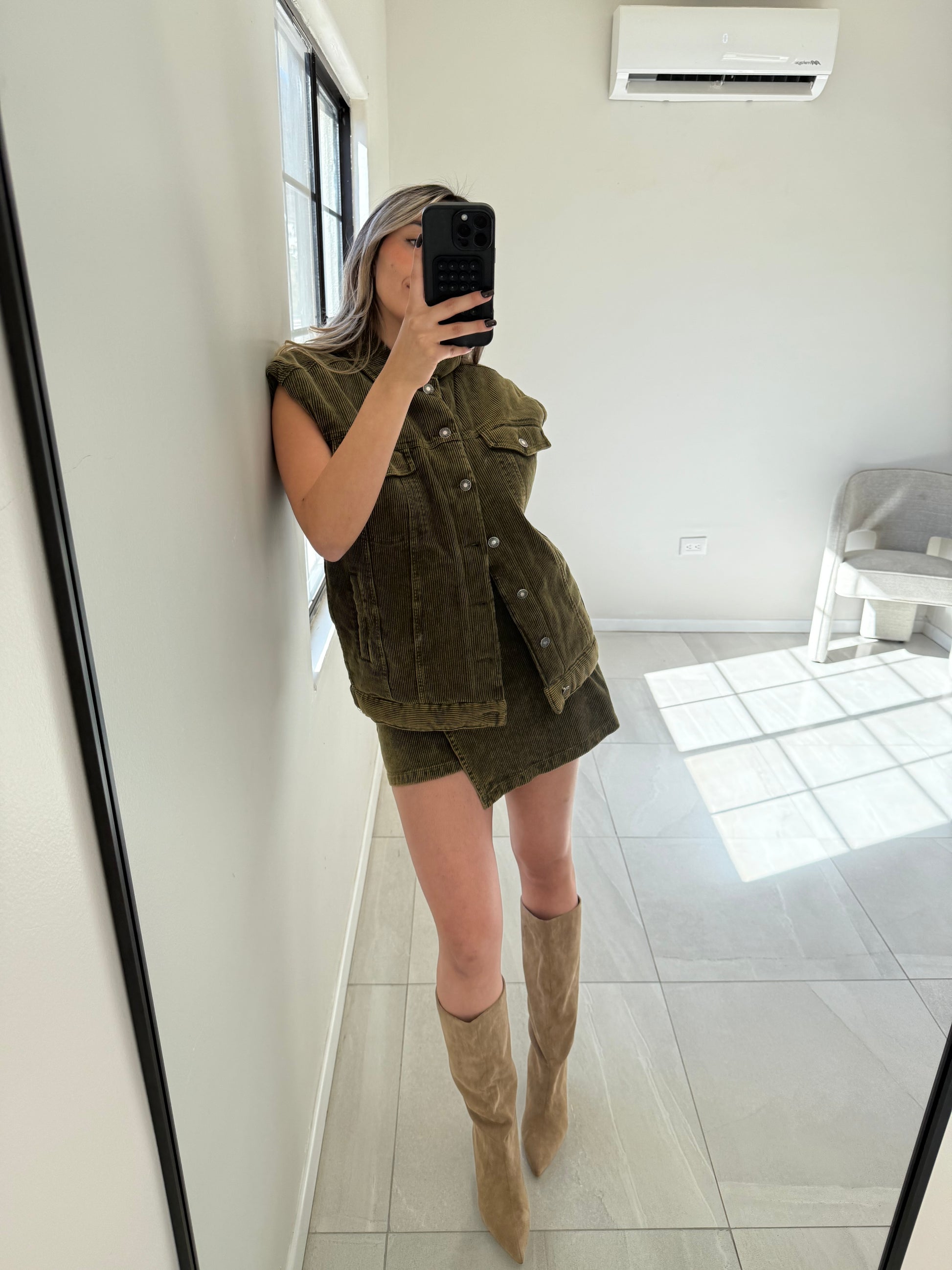 Corduroy Olive Set
