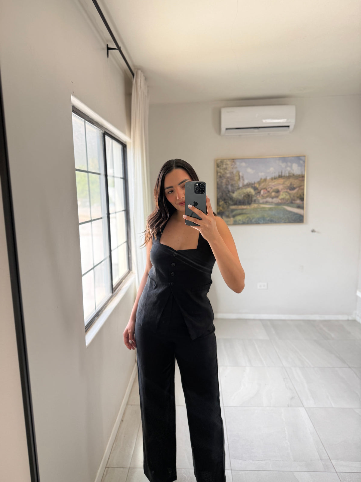 Black Blair Linen Top