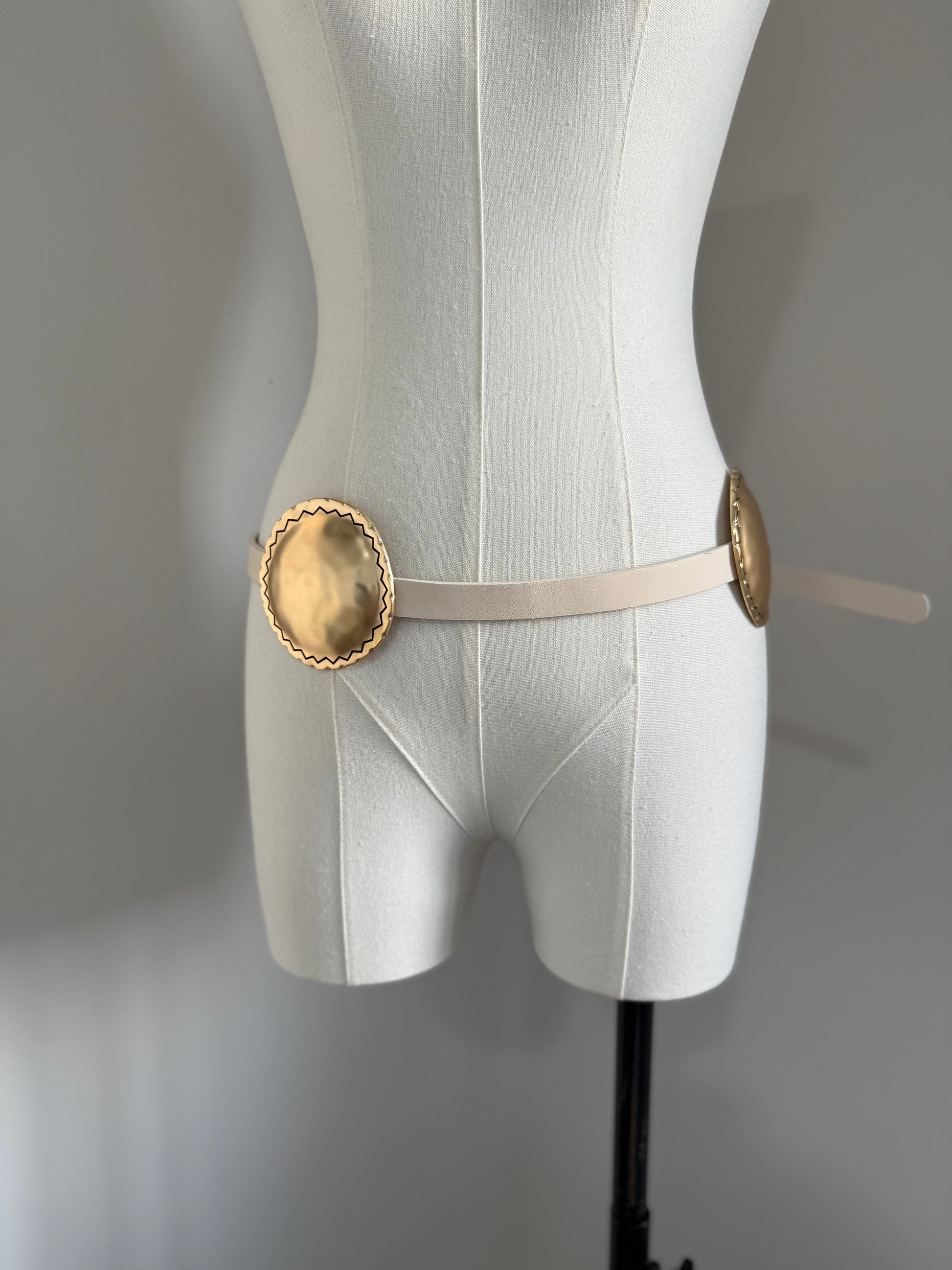 Gold Ivory Western Belt