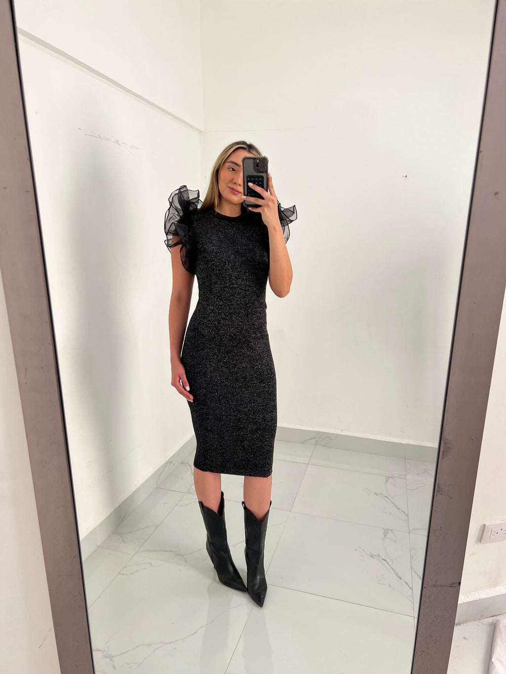 Vestido Punto Tul