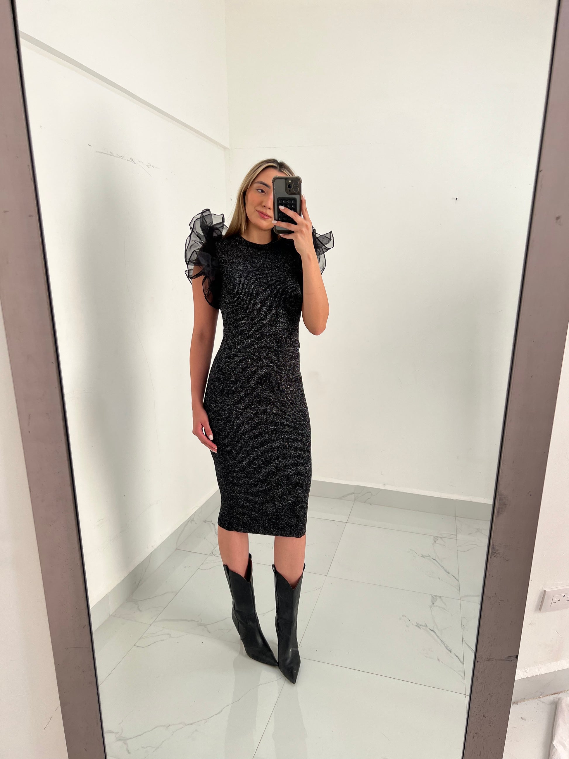 Vestido Punto Tul