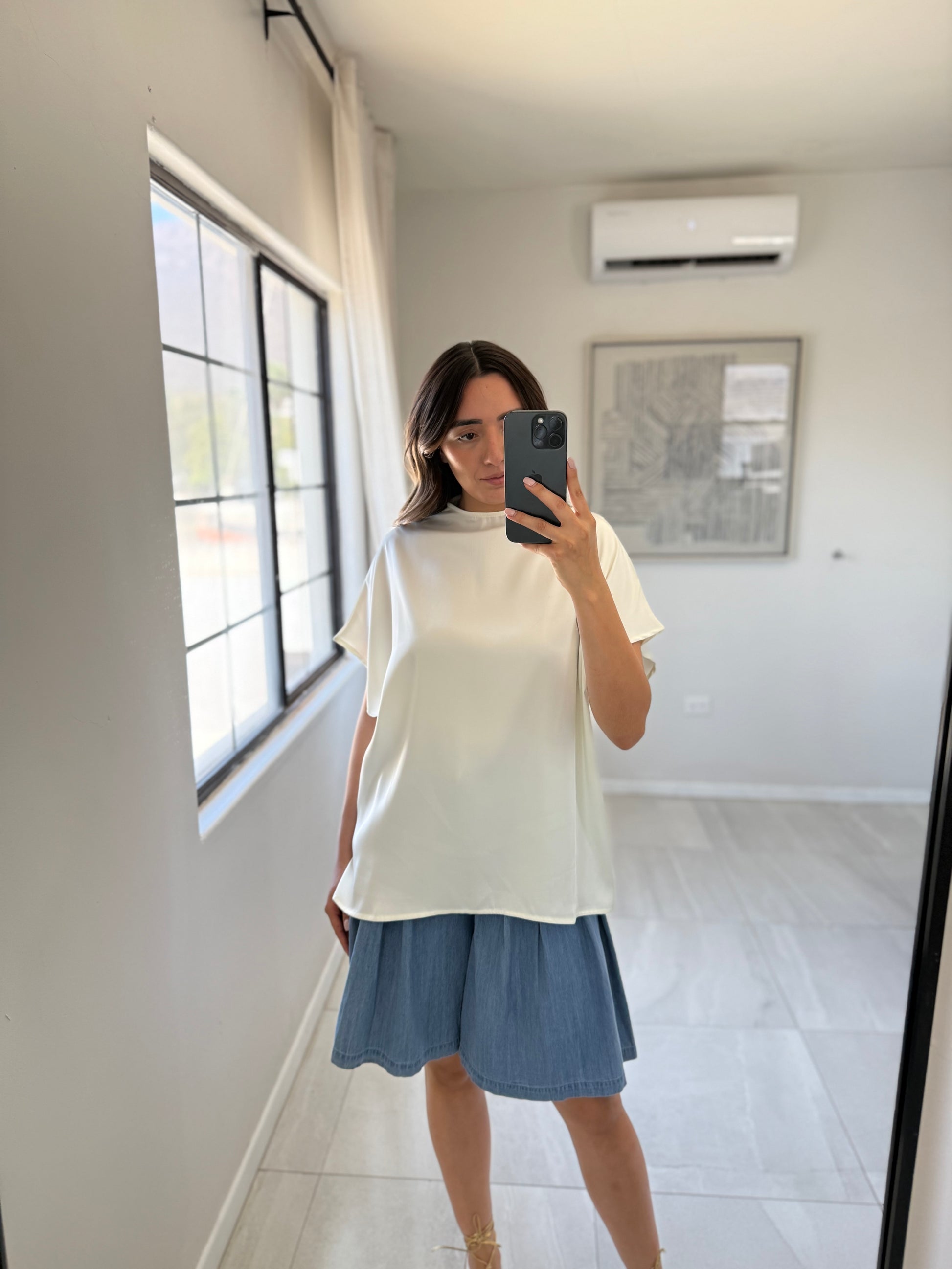 Ivory Mini Cowl Tshirt