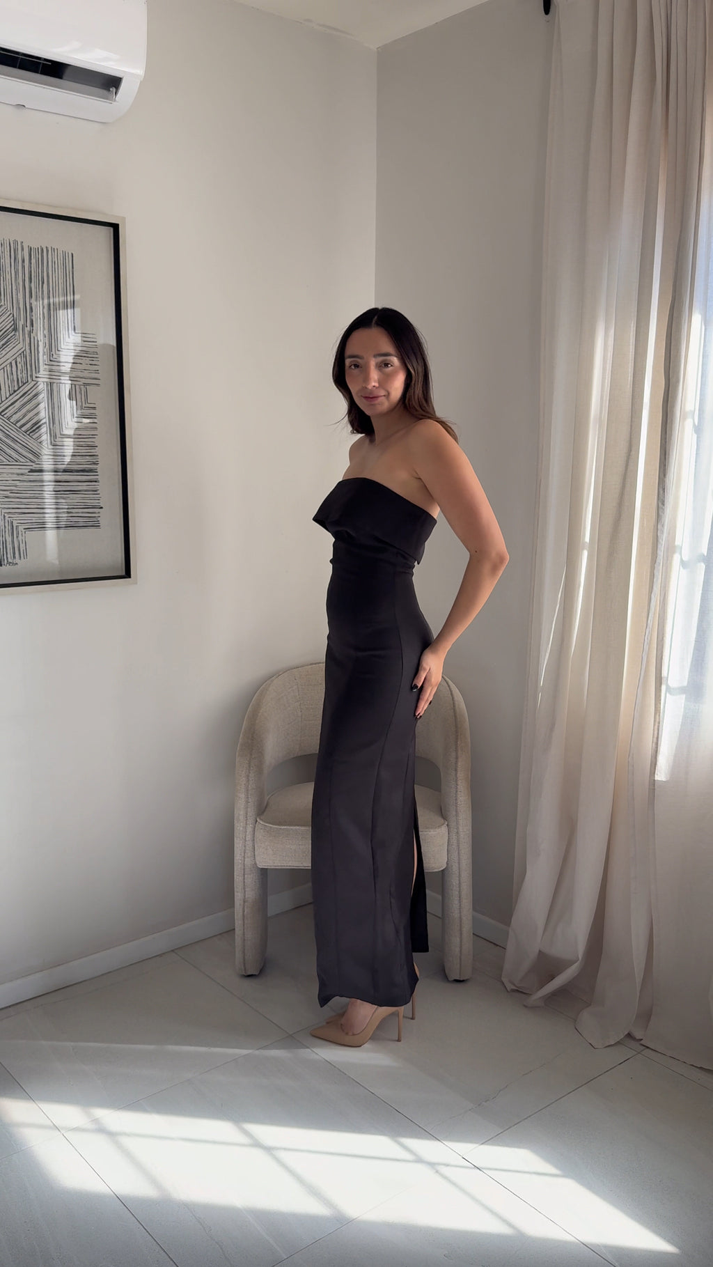 Maxi Strapless Fold Black