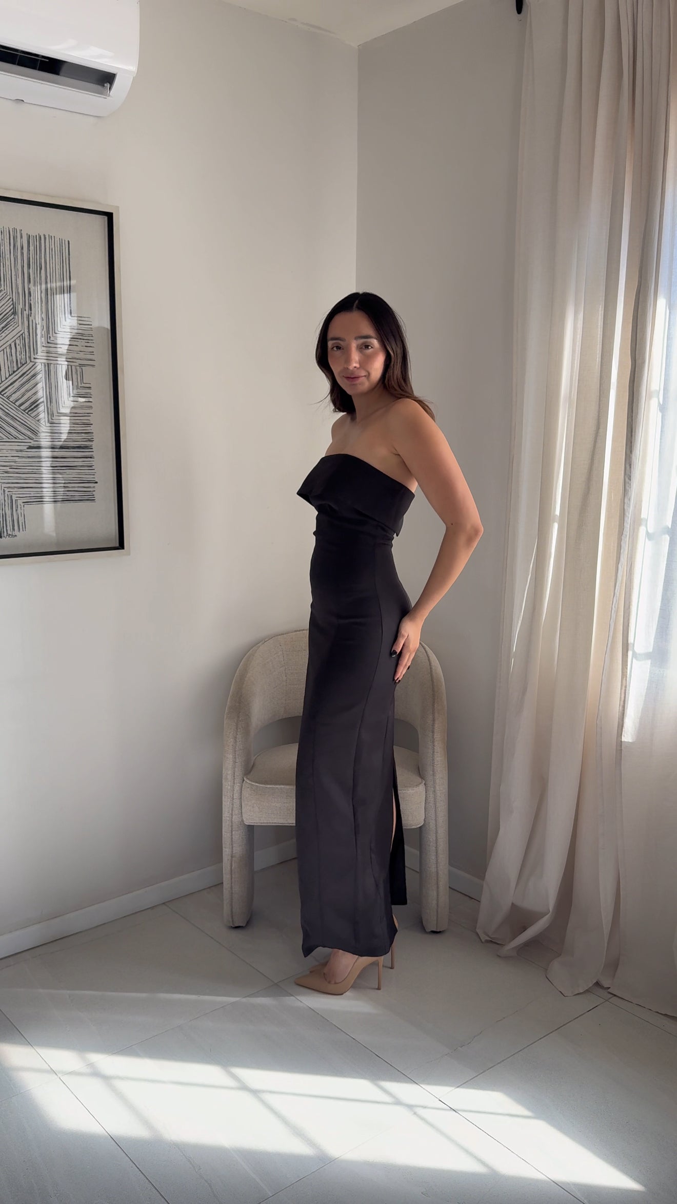 Maxi Strapless Fold Black