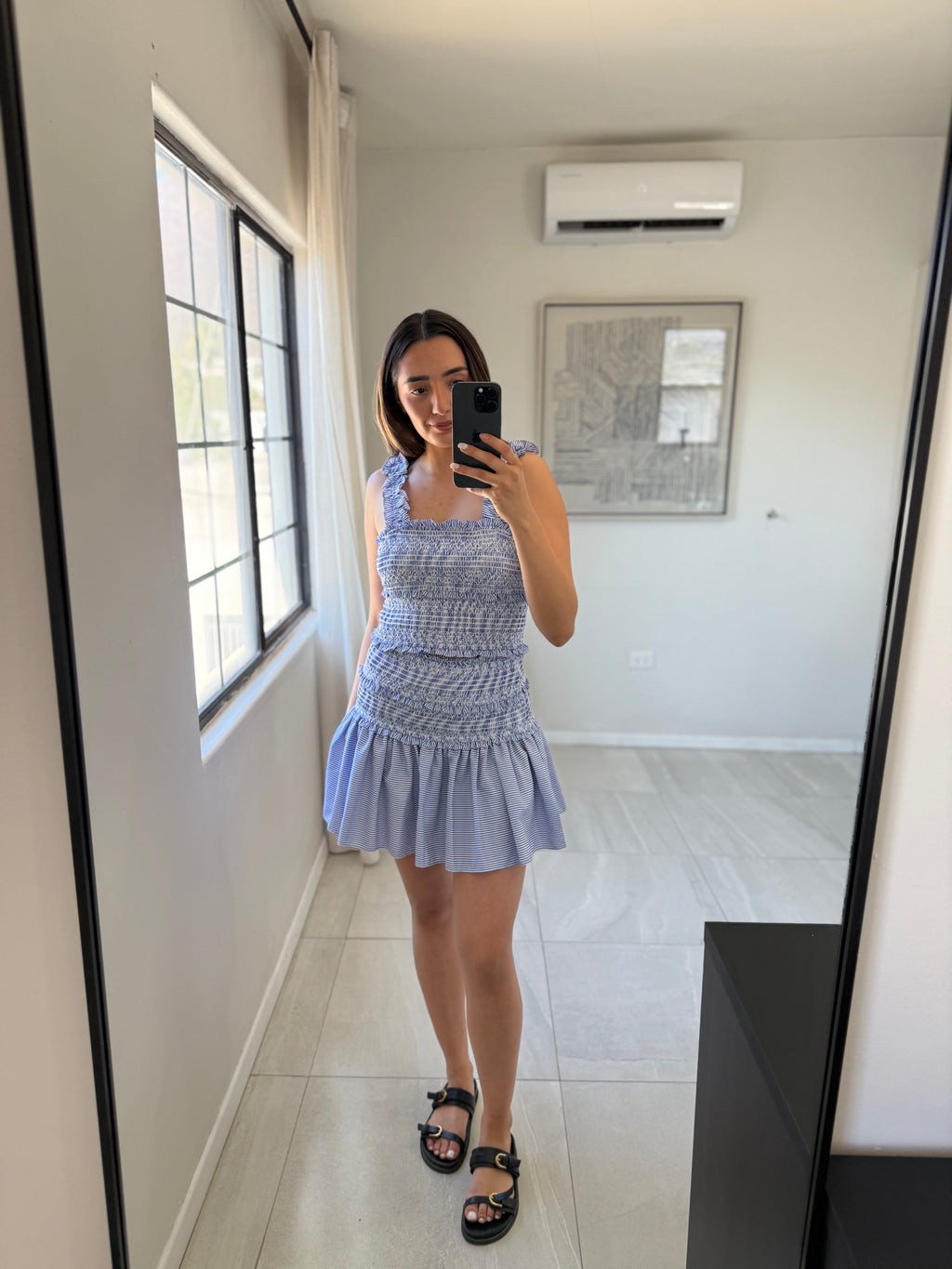 Blue Top and Skirt Set