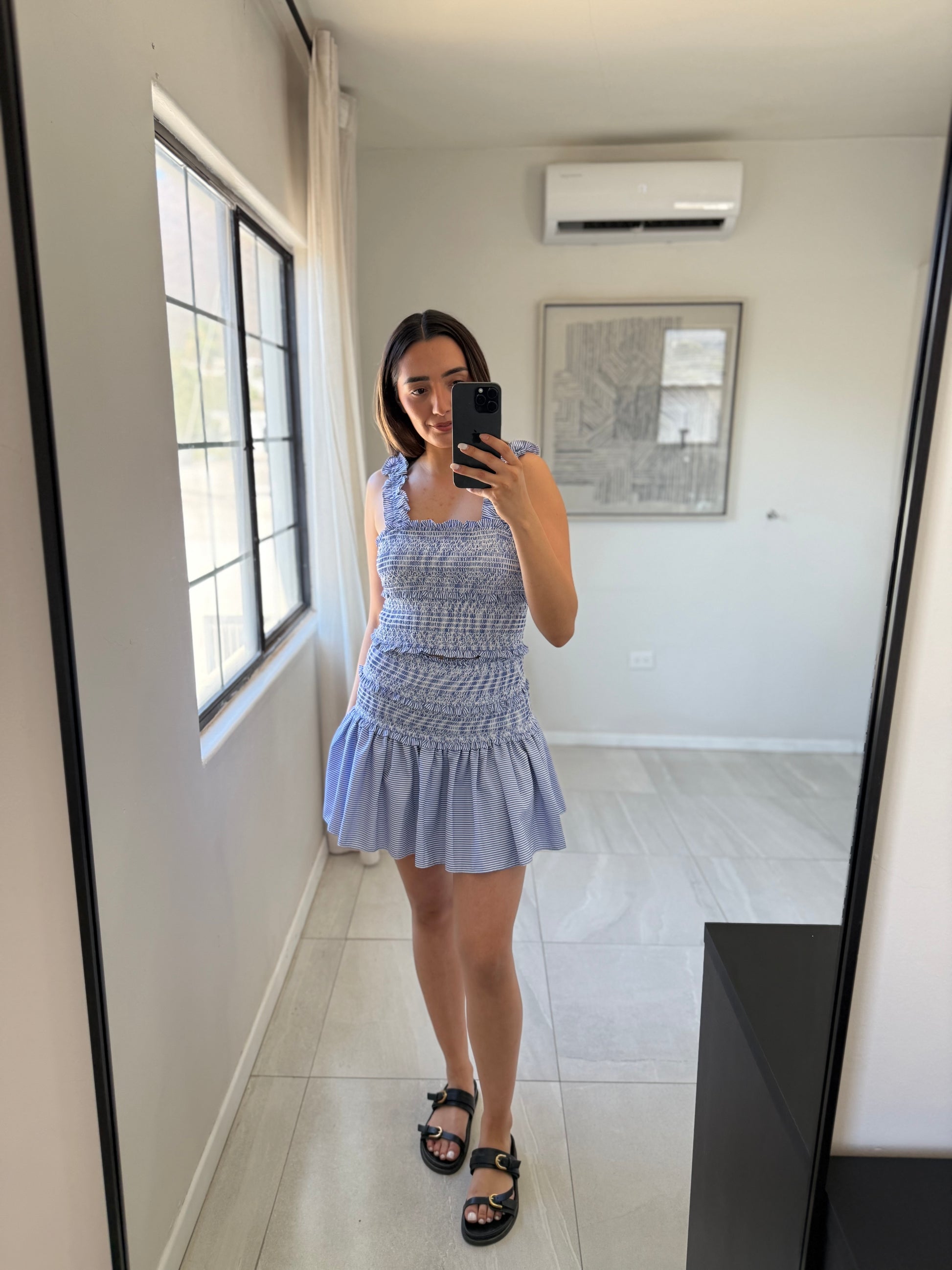 Blue Top and Skirt Set