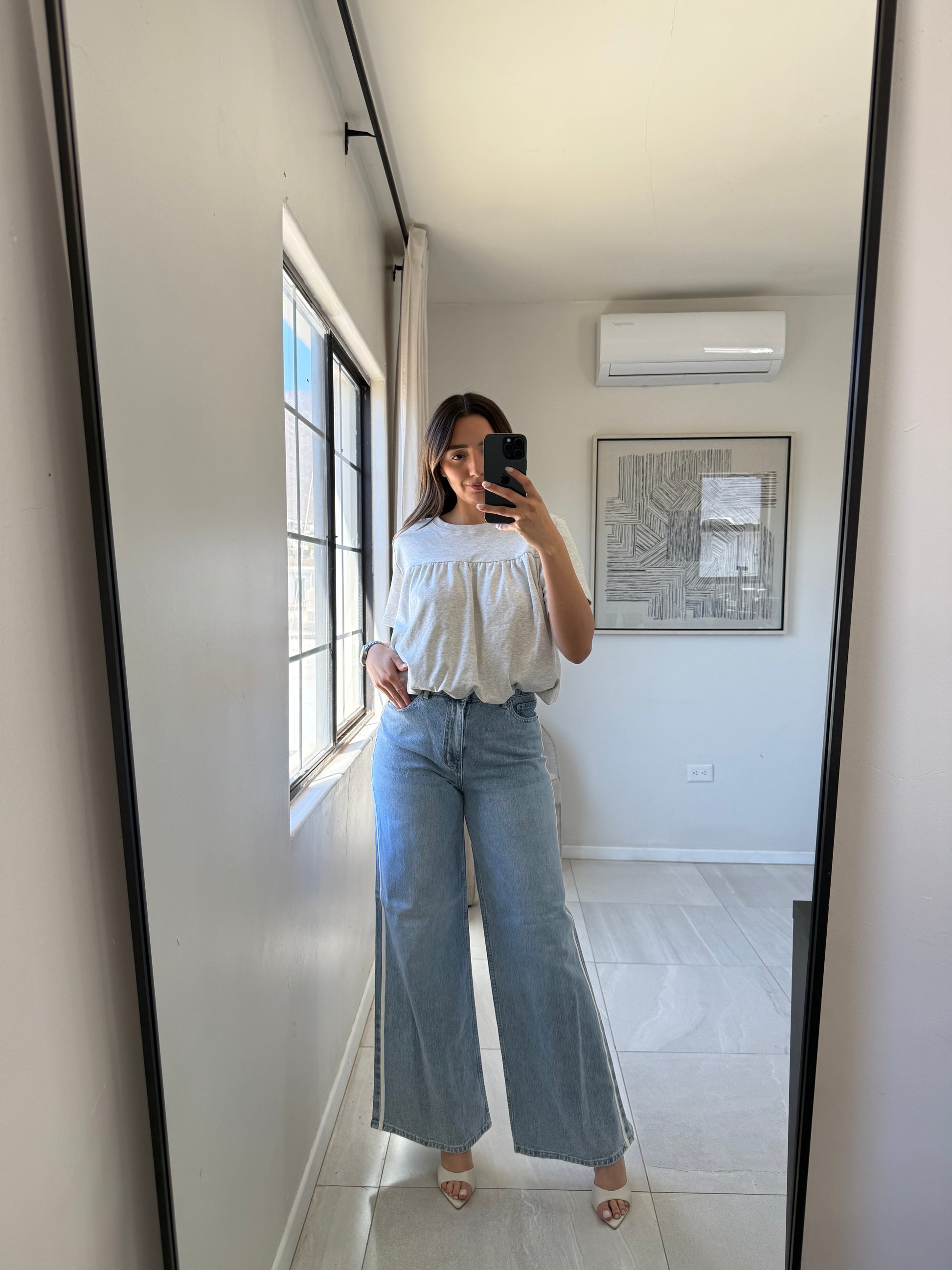 Bubble Hem Grey Tshirt