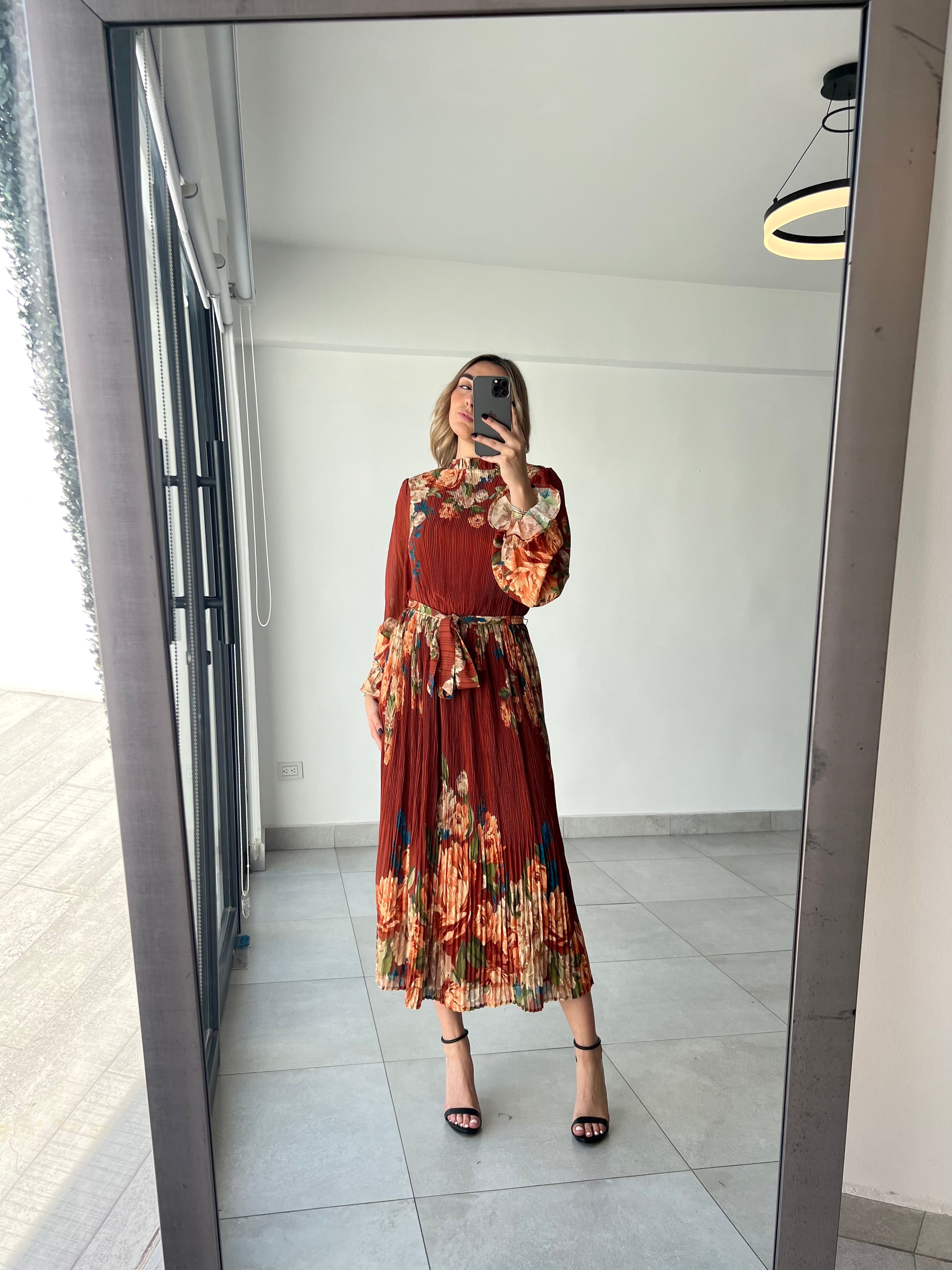 Vestido Floral Marron