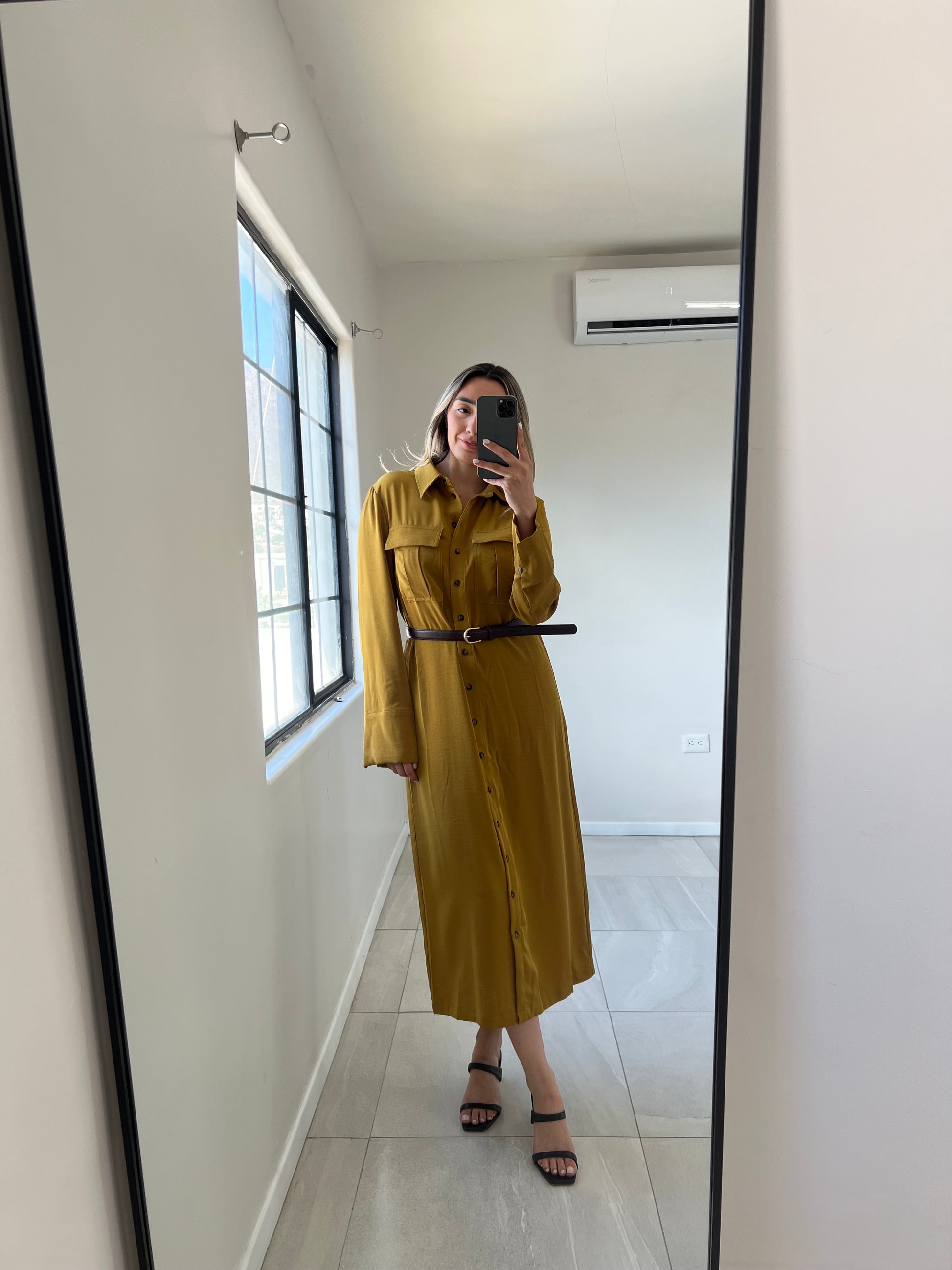 Vestido Camisero Mostaza