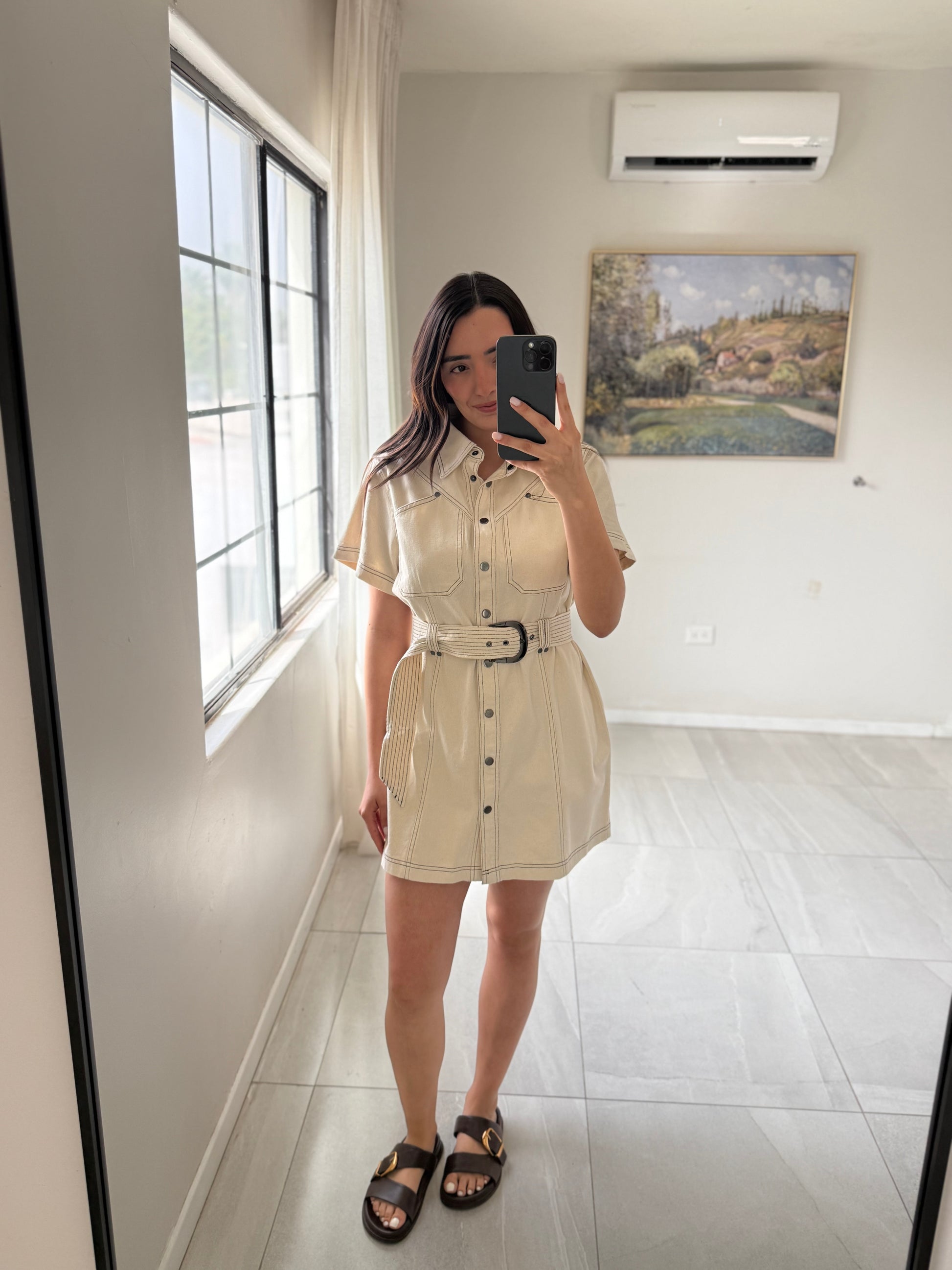 Vestido Oatmeal Belted